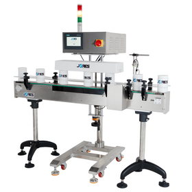 Continuous inline induction cap sealer system with integrated conveyor for 20 to 120mm