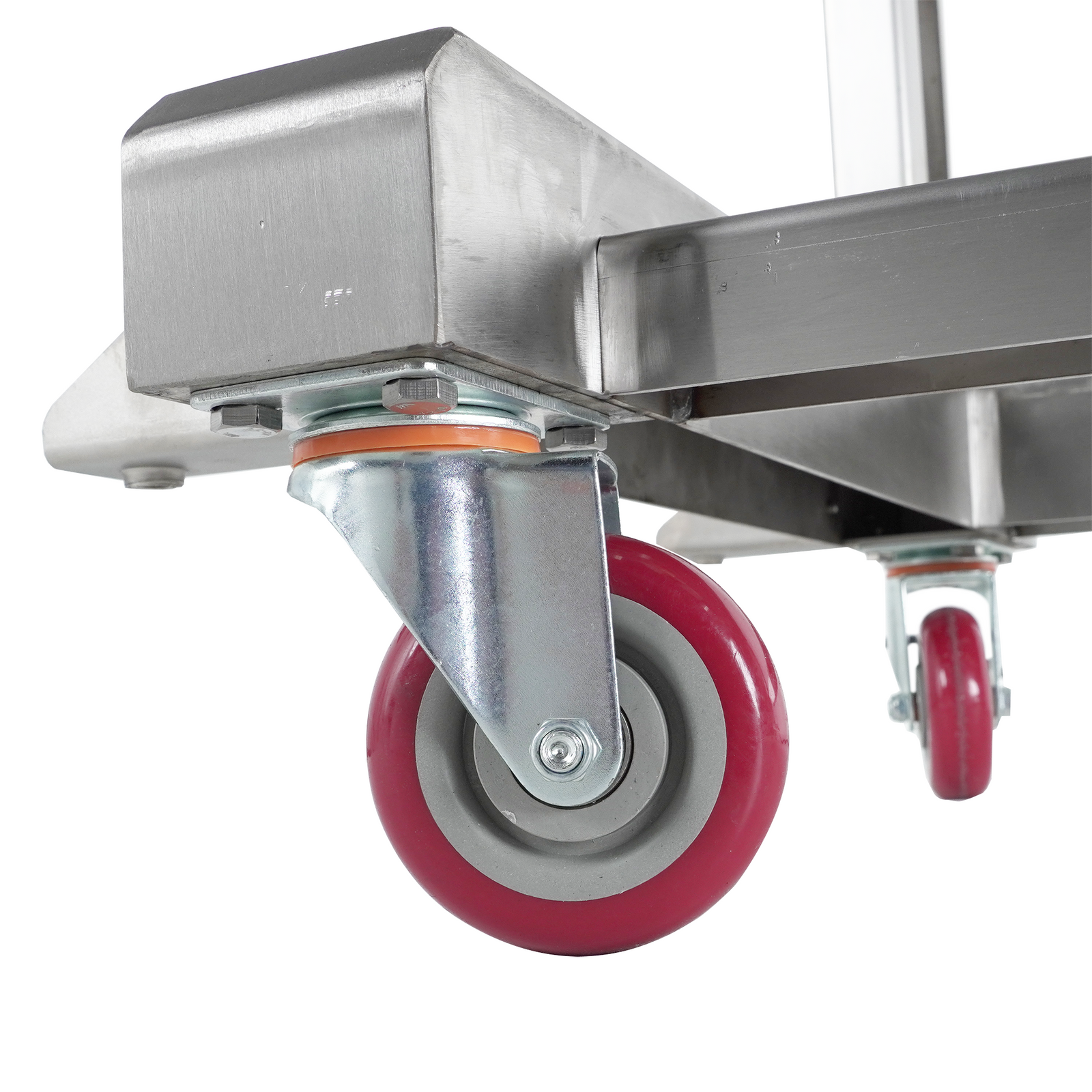 High quality casters on a continuous band sealing machine by JORES TECHNOLOGIES®