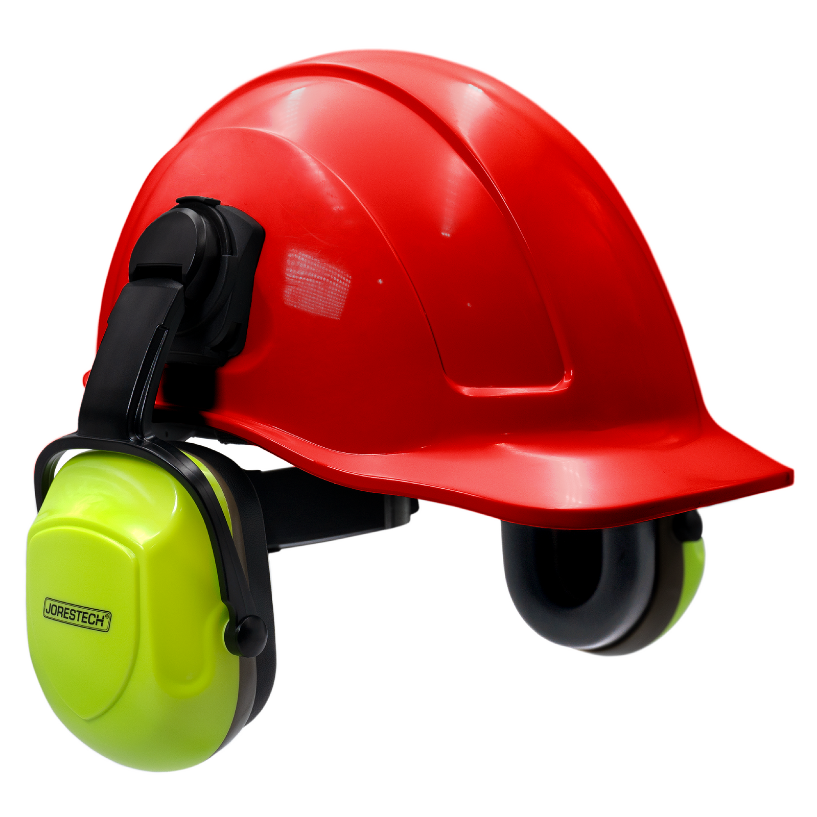 Cap-Style Red Hard Hat Kit with Mountable Earmuffs
