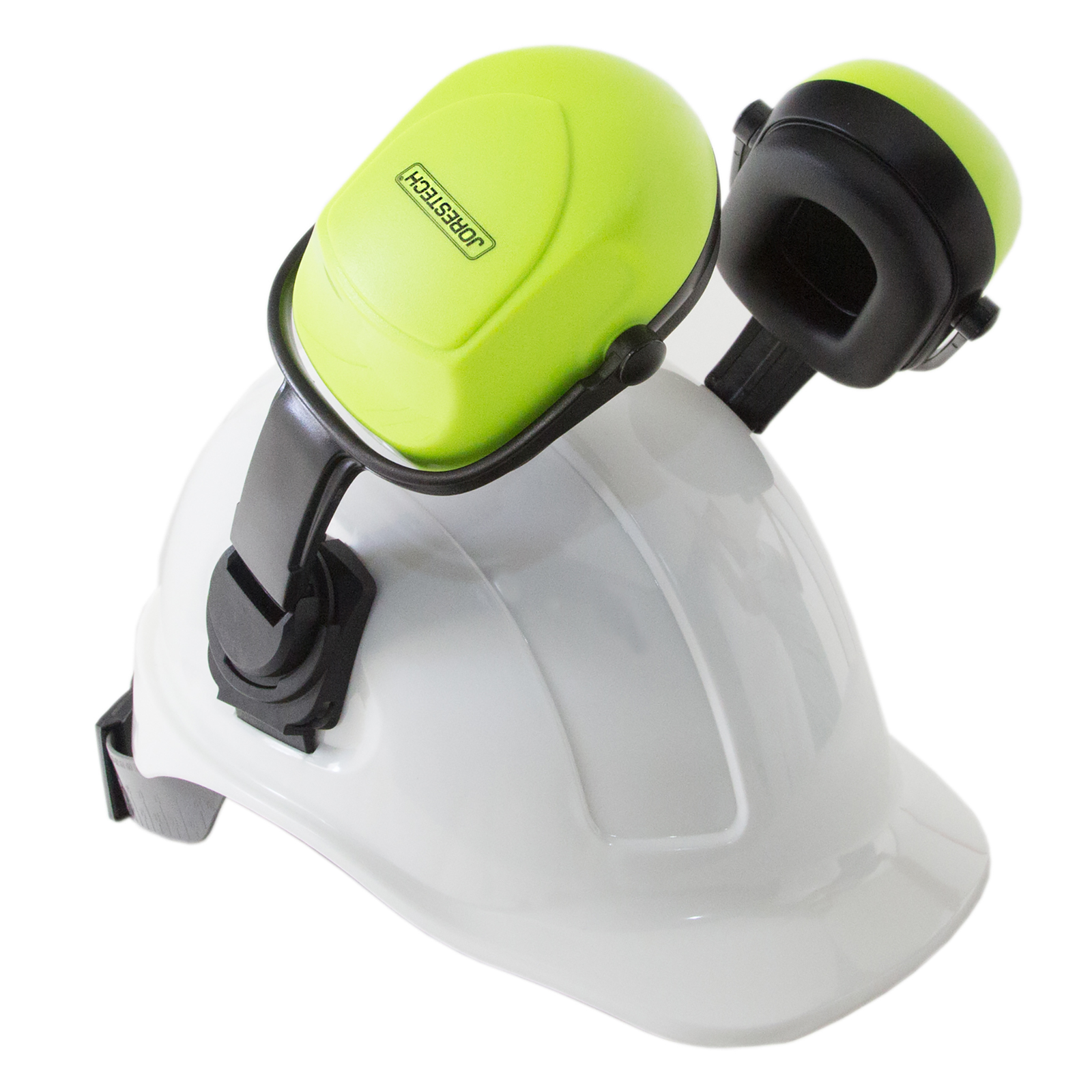 Cap-Style White Hard Hat Kit with Mountable Earmuffs