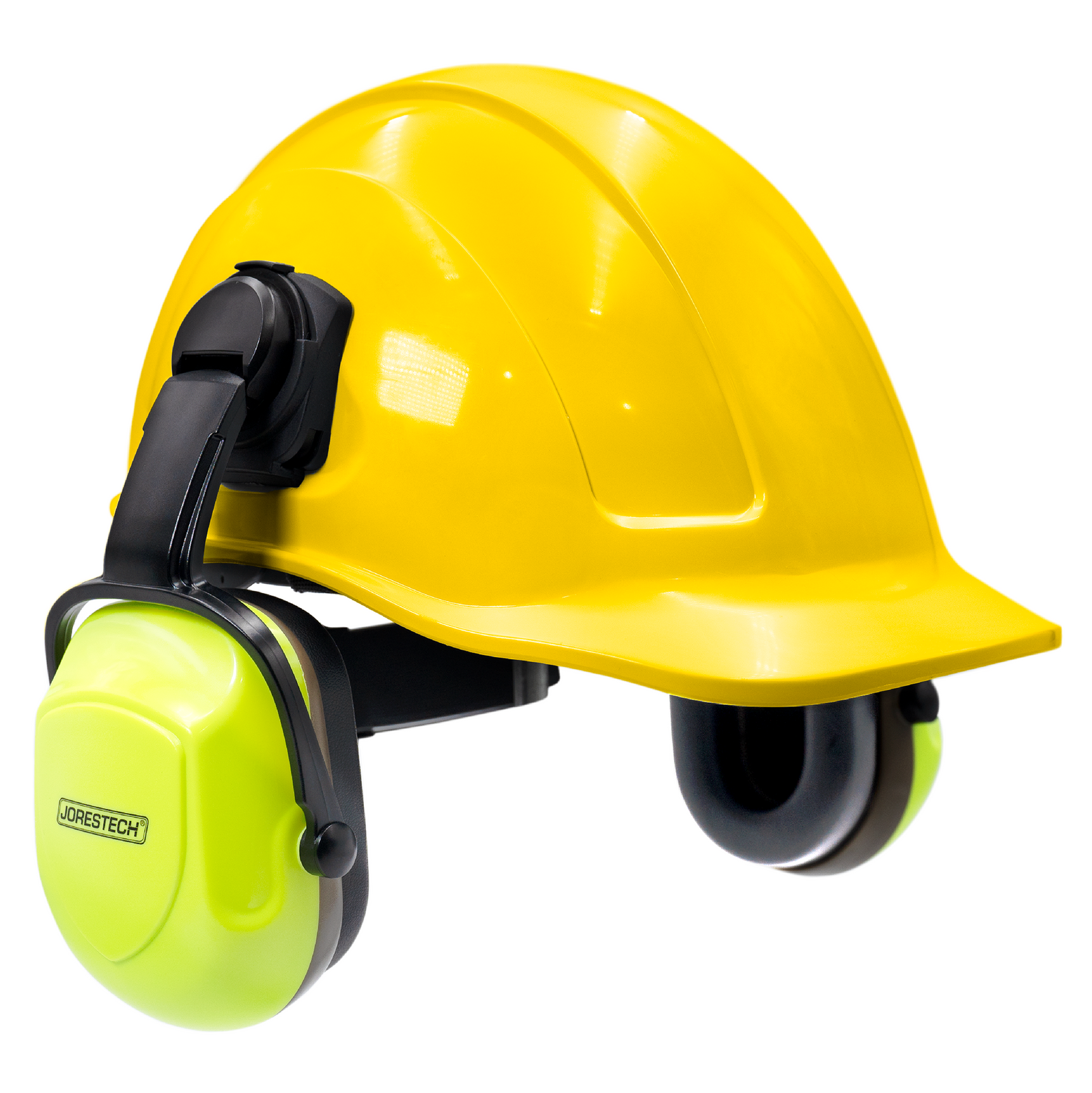 Cap-Style Yellow Hard Hat Kit with Mountable Earmuffs