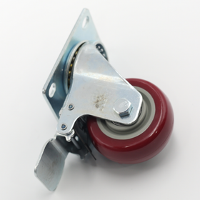 Caster assembly with brakes