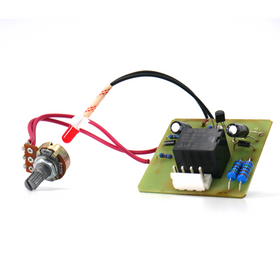 Circuit board with red and black cables