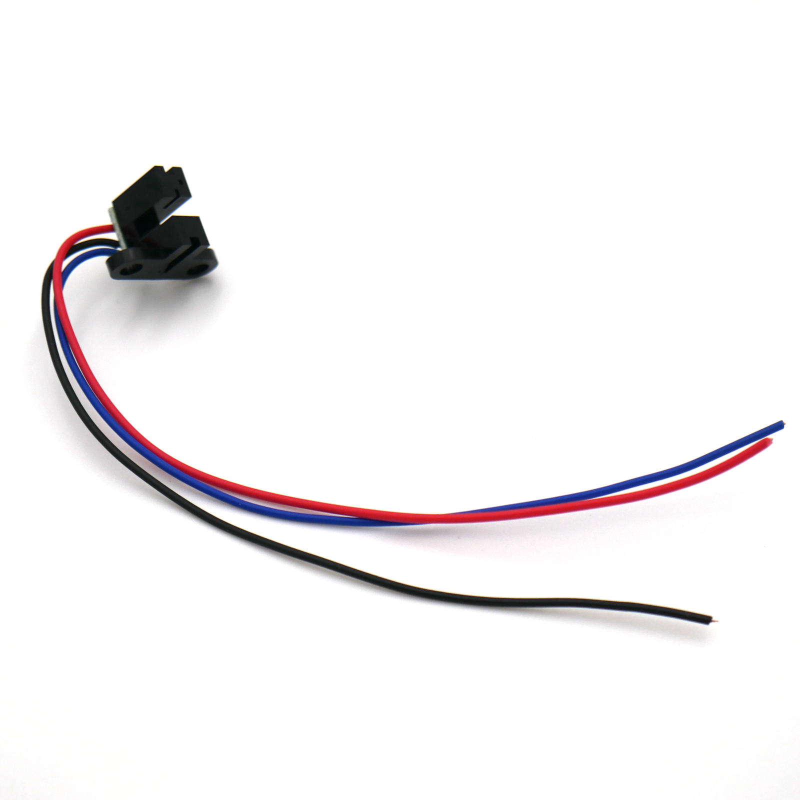 Coding position sensor with red, black and blue cables.