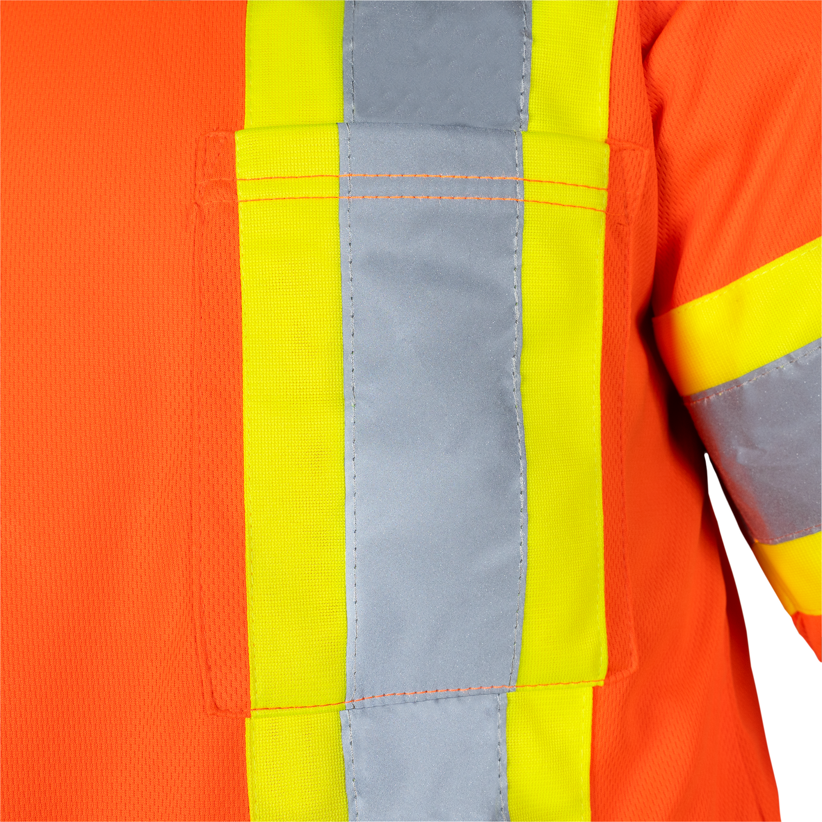 Hi-Vis X-Back Reflective Two-Tone Safety Long Sleeve Polo Shirt