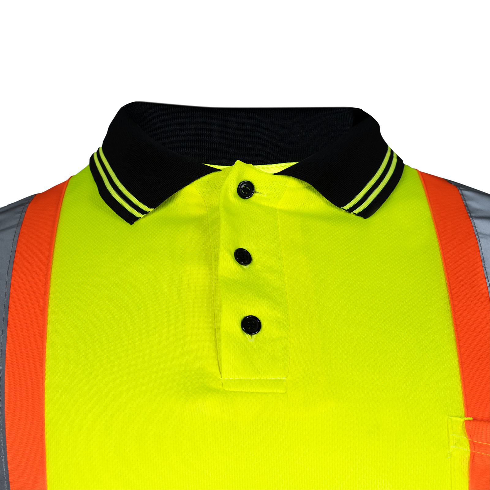 Hi-Vis X-Back Reflective Two-Tone Safety Long Sleeve Polo Shirt