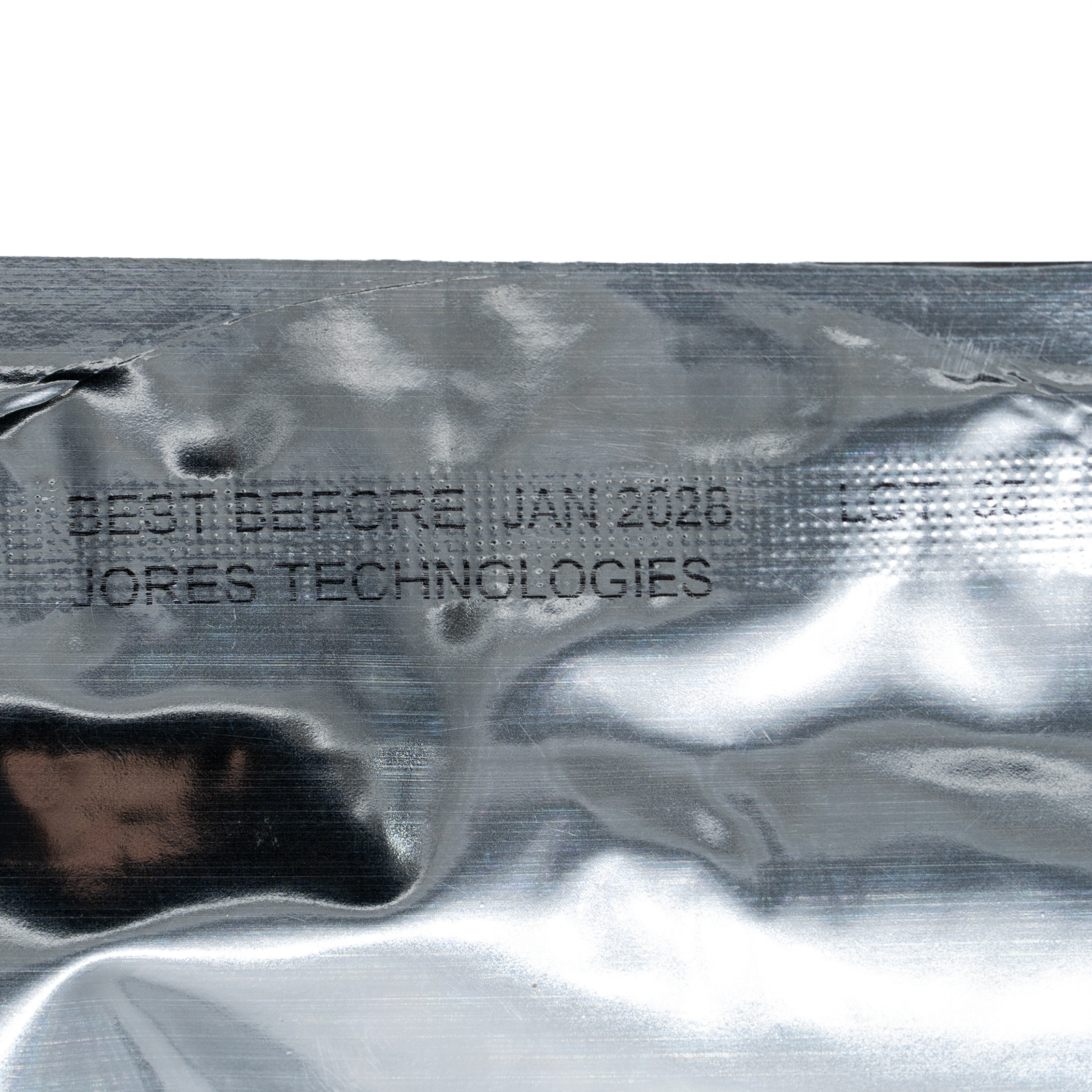 Bags sealed and printed with a stainless steel  horizontal continuous band sealer