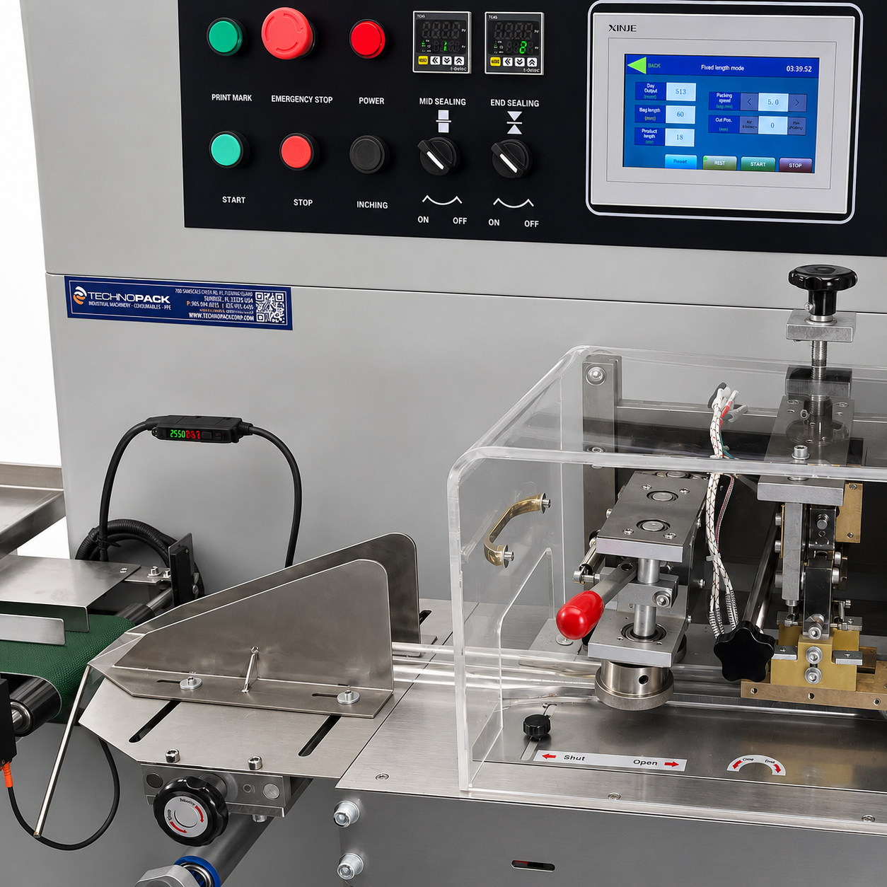 Automatic Horizontal Flow Wrapper with Belt Conveyor & Hot Roll Coder FWIMAX-2500-B