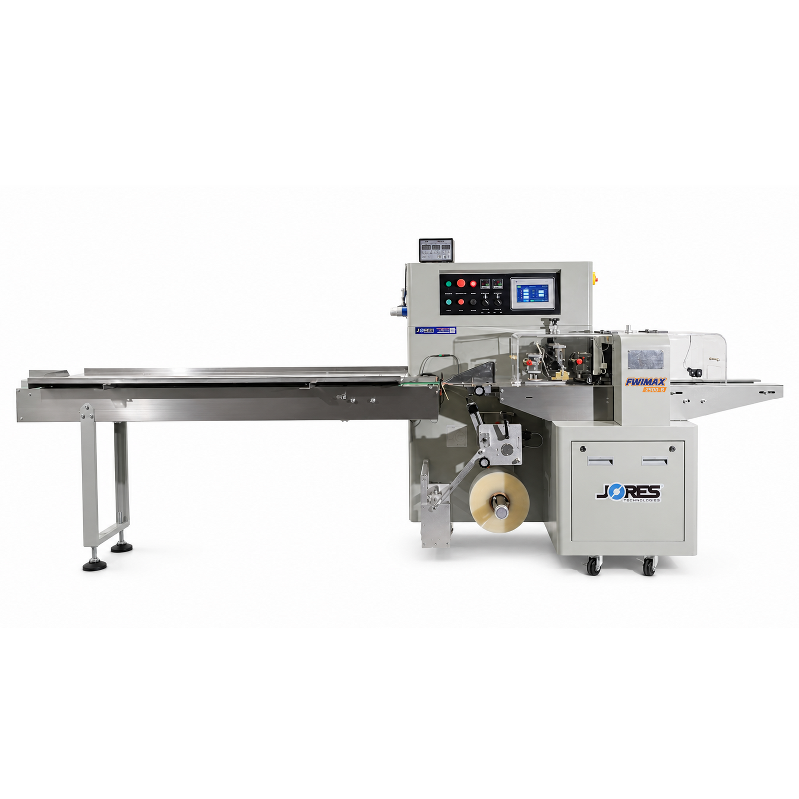 Automatic Horizontal Flow Wrapper with Belt Conveyor & Hot Roll Coder FWIMAX-2500-B