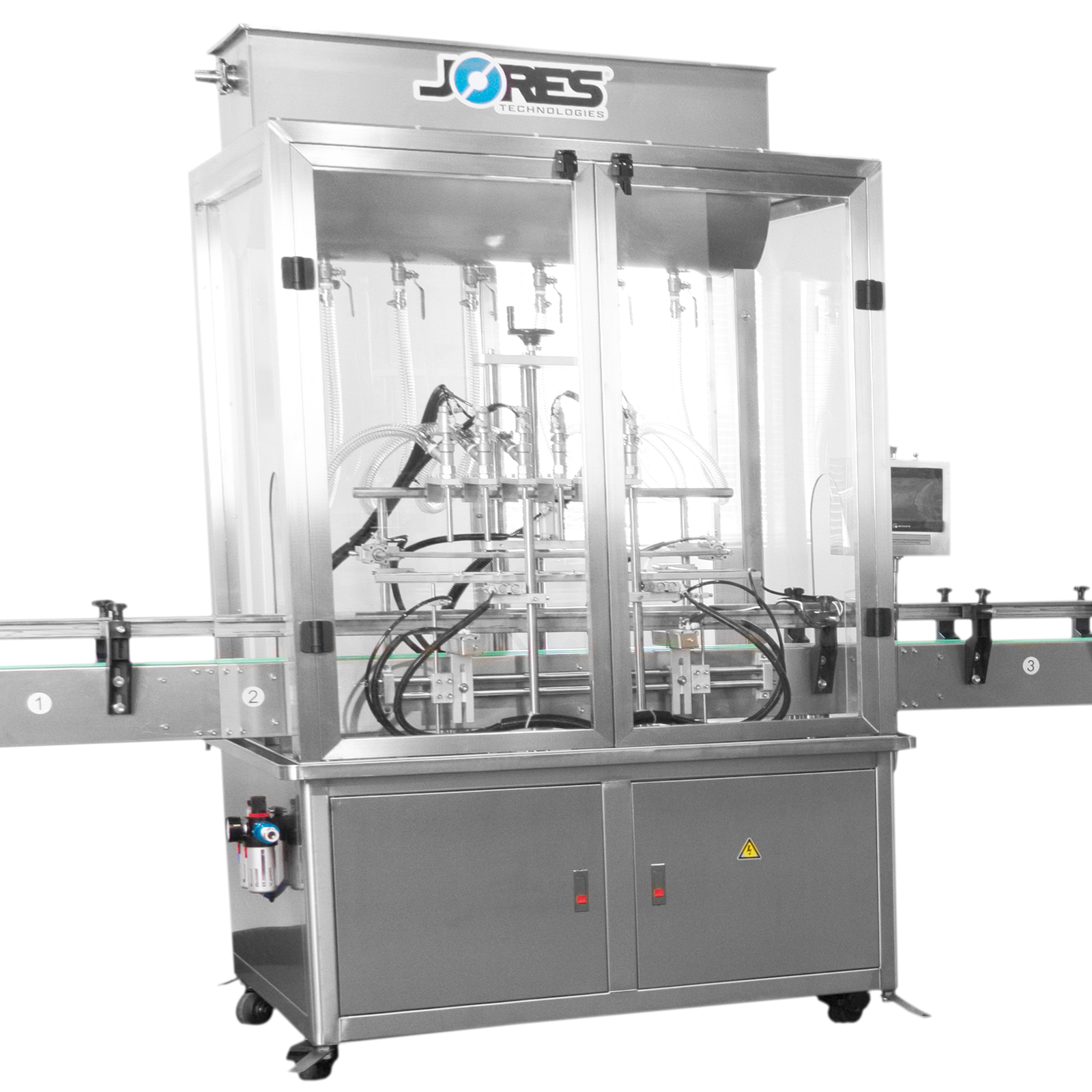 AUTOMATIC LINEAR 6 NOZZLE GRAVITY LIQUID FILLER 1,000 ML - ODYSSEY-FG-1000-6L