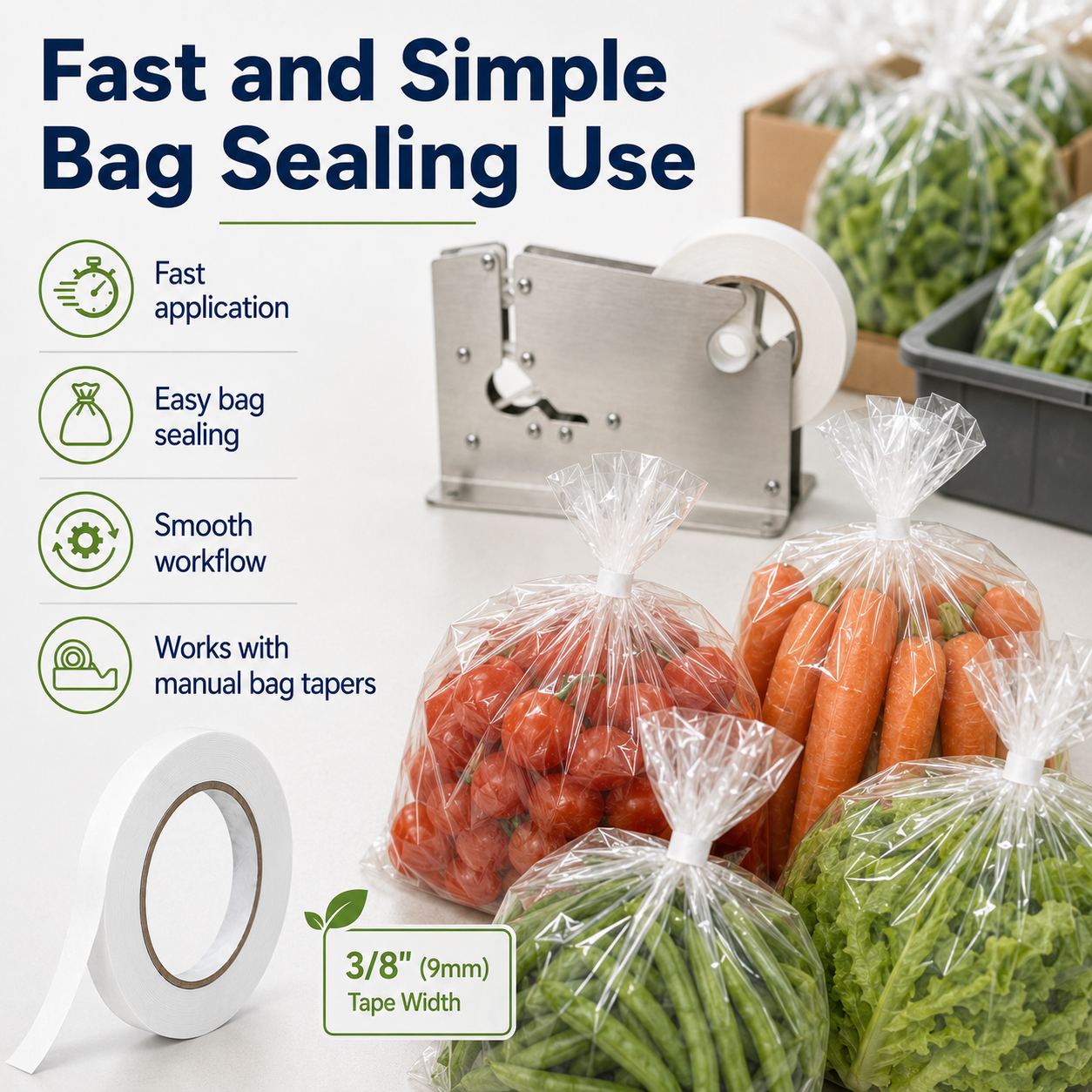 Poly Bag Sealing Tape 3/8