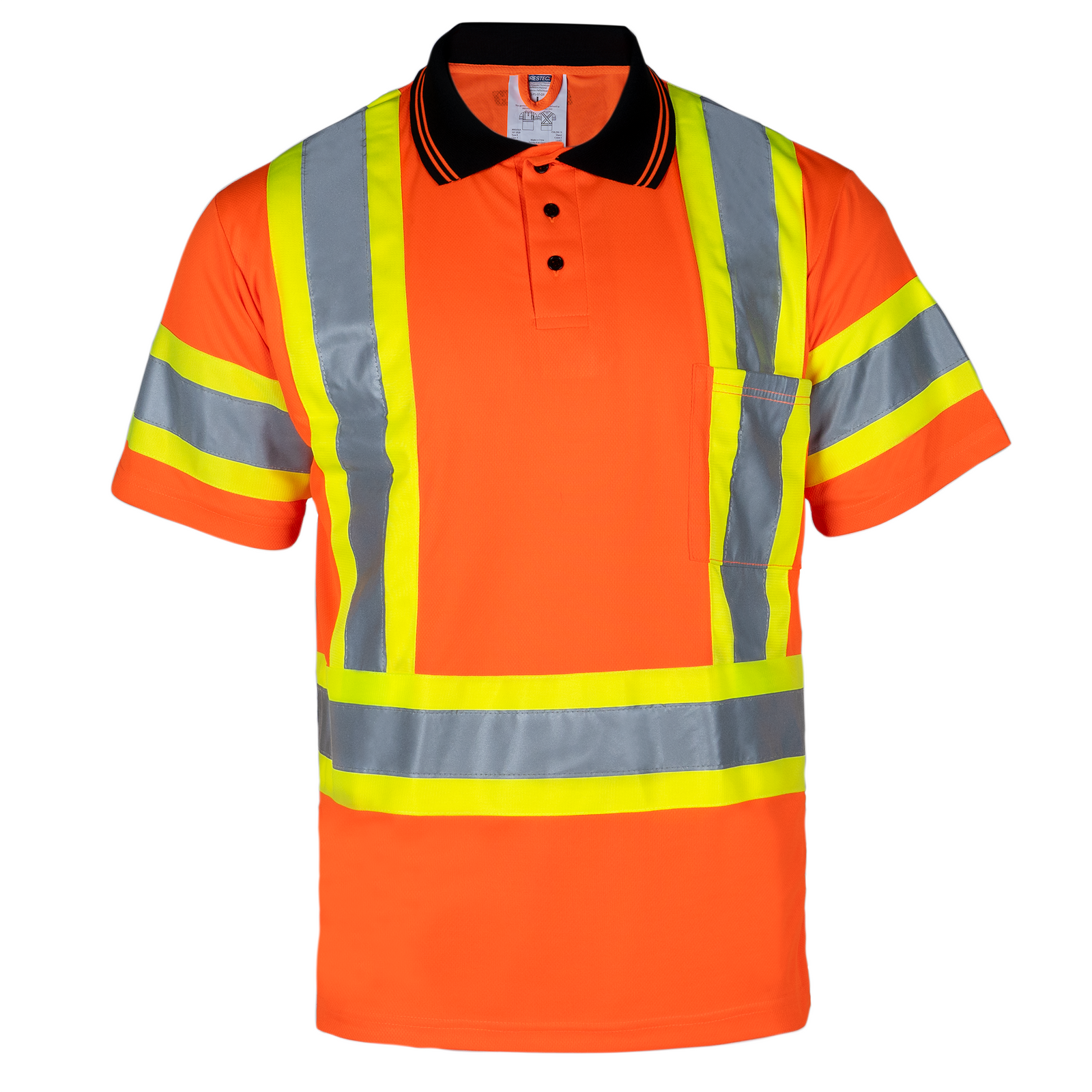 Hi-Vis Reflective Two-Tone Safety Polo Shirt