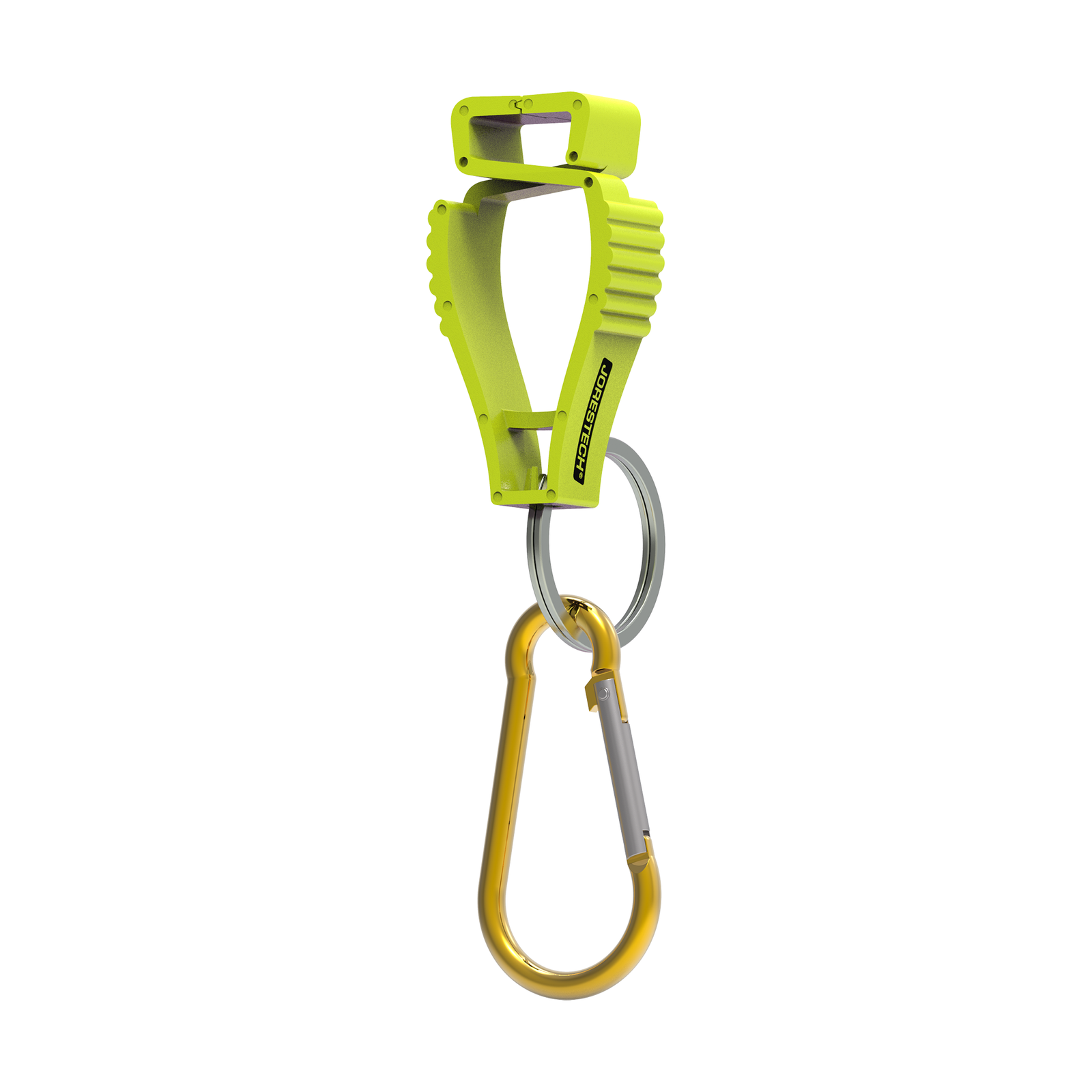 Yellow JORESTECH glove clip safety holders with carabiner 