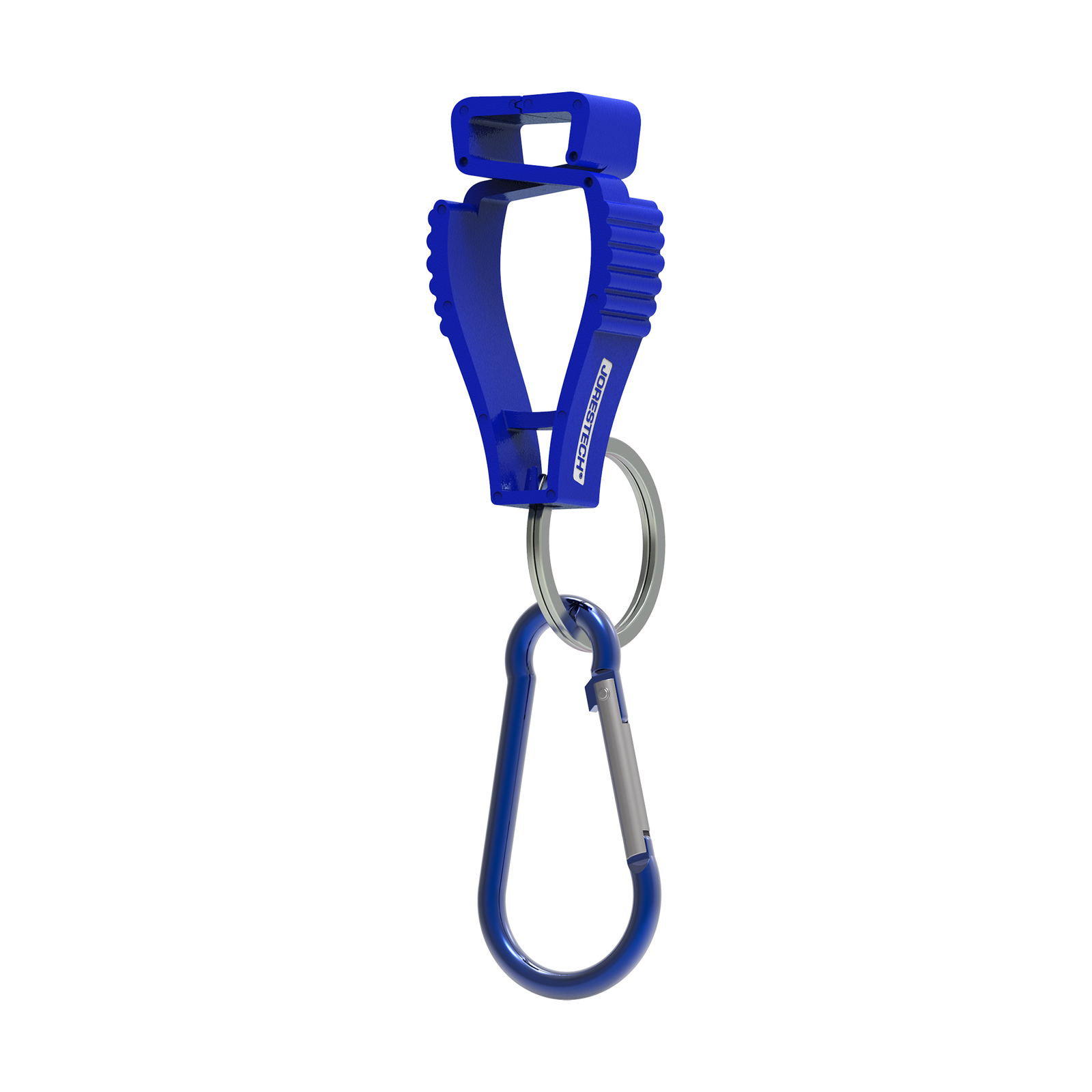 Blue JORESTECH glove clip safety holders with carabiner