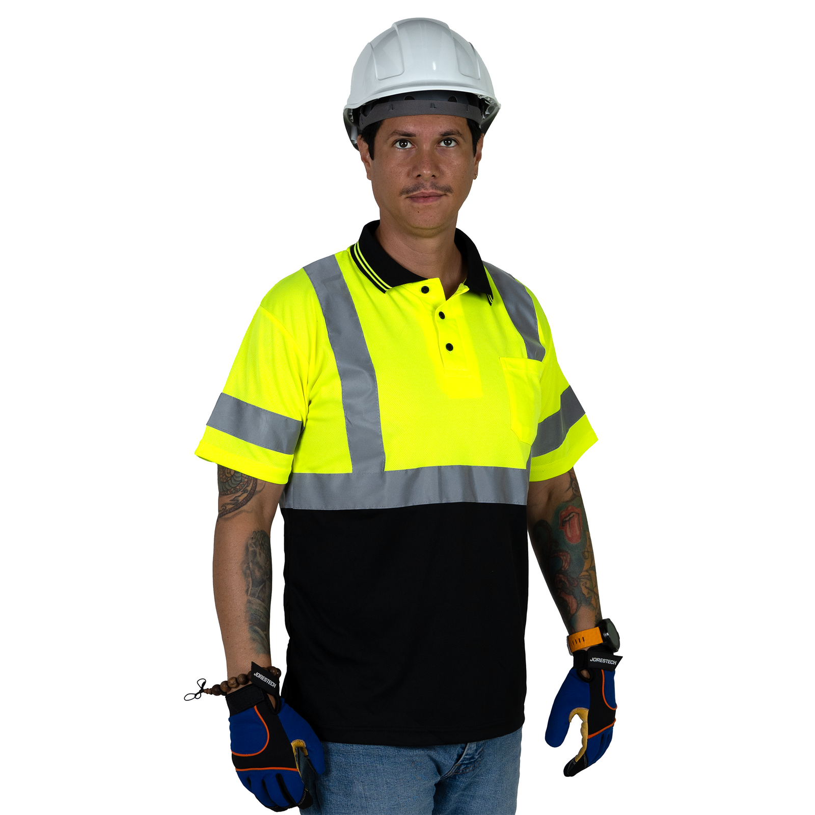 Hi-Vis Reflective Dirt-Concealing Safety Polo Shirt Class 3