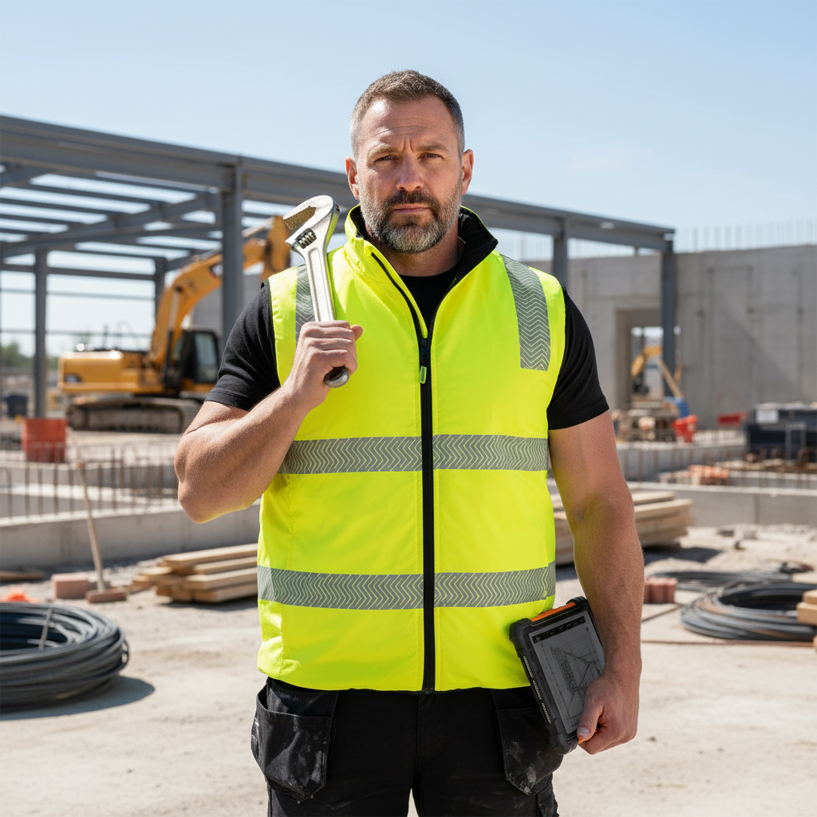 Hi Vis Reversible Insulated Safety Vest with Reflective Thermal Transfer Strips