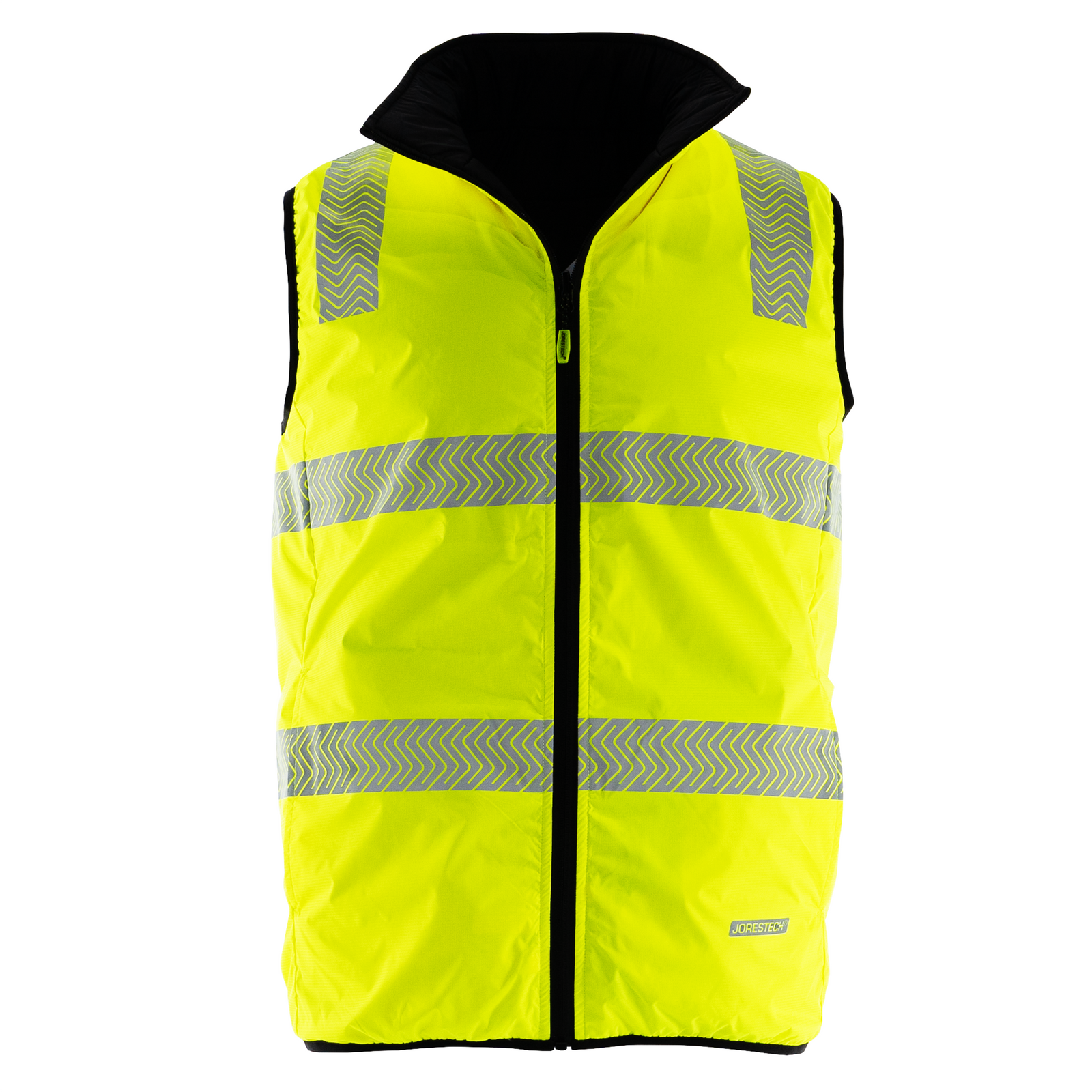 Hi Vis Reversible Insulated Safety Vest with Reflective Thermal Transfer Strips compliant with ANSI/ISEA Class 2 Type R