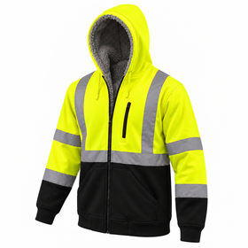 High Visibility Safety Hoodie with Sherpa Fleece Lining