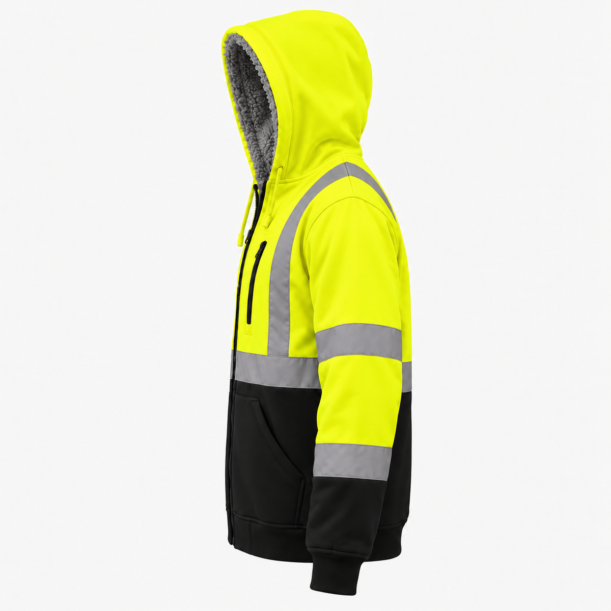 High Visibility Safety Hoodie with Sherpa Fleece Lining