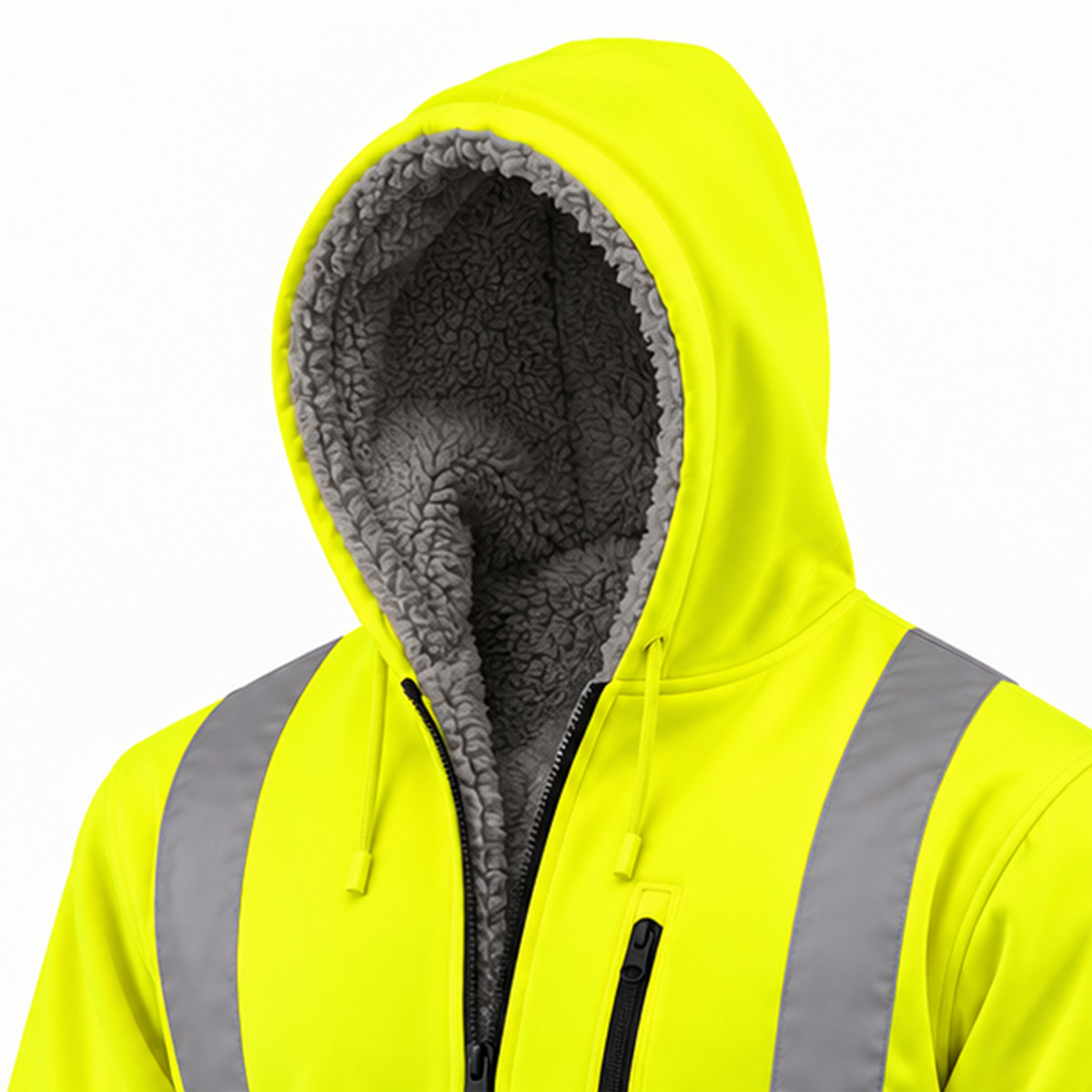 High Visibility Safety Hoodie with Sherpa Fleece Lining