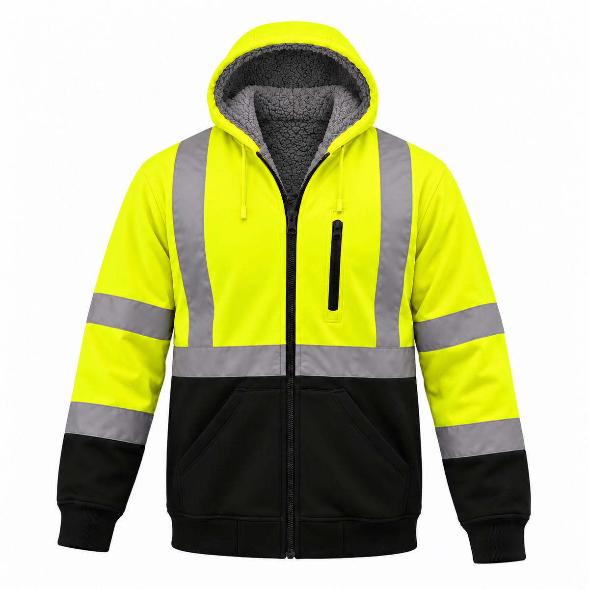 High Visibility Safety Hoodie with Sherpa Fleece Lining