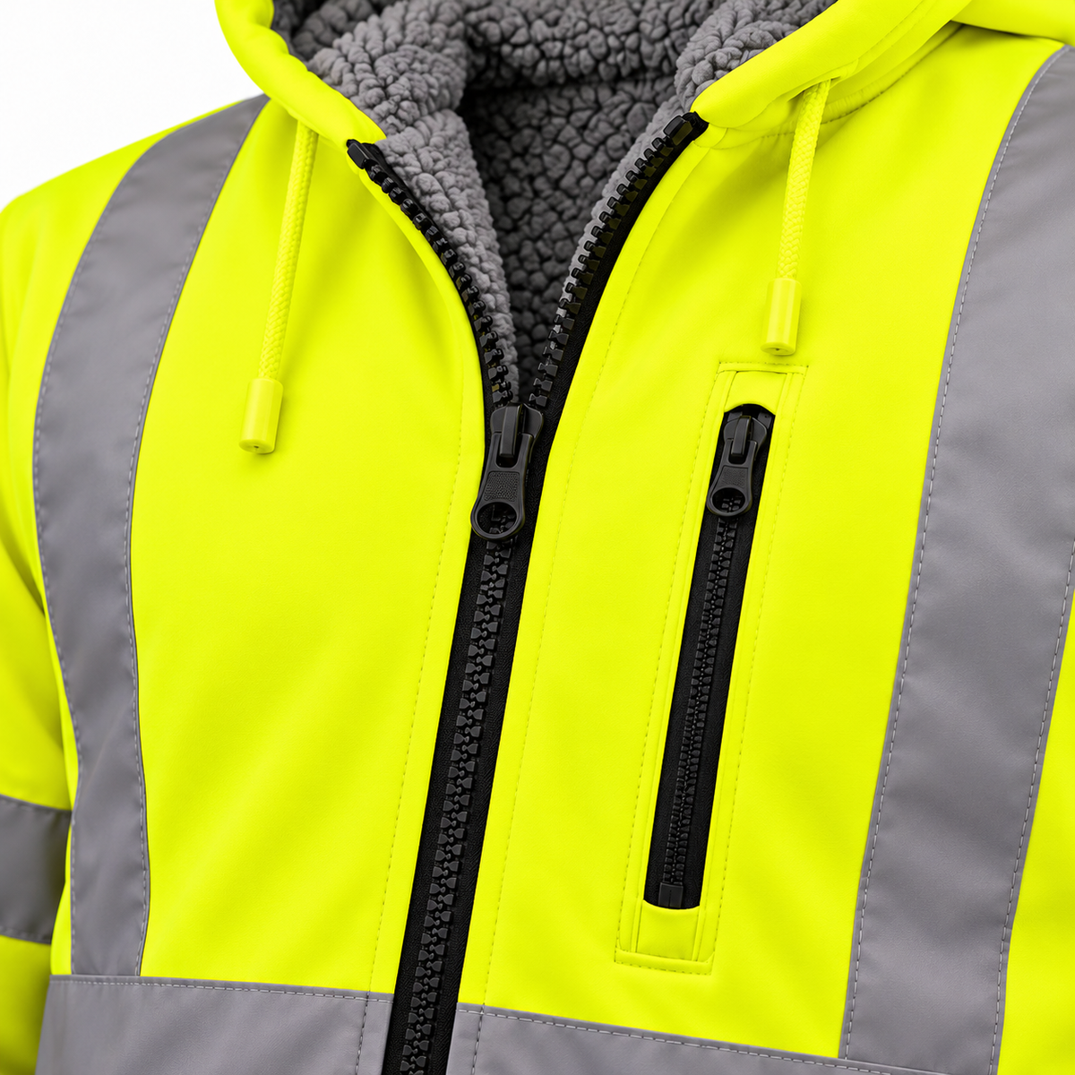 High Visibility Safety Hoodie with Sherpa Fleece Lining