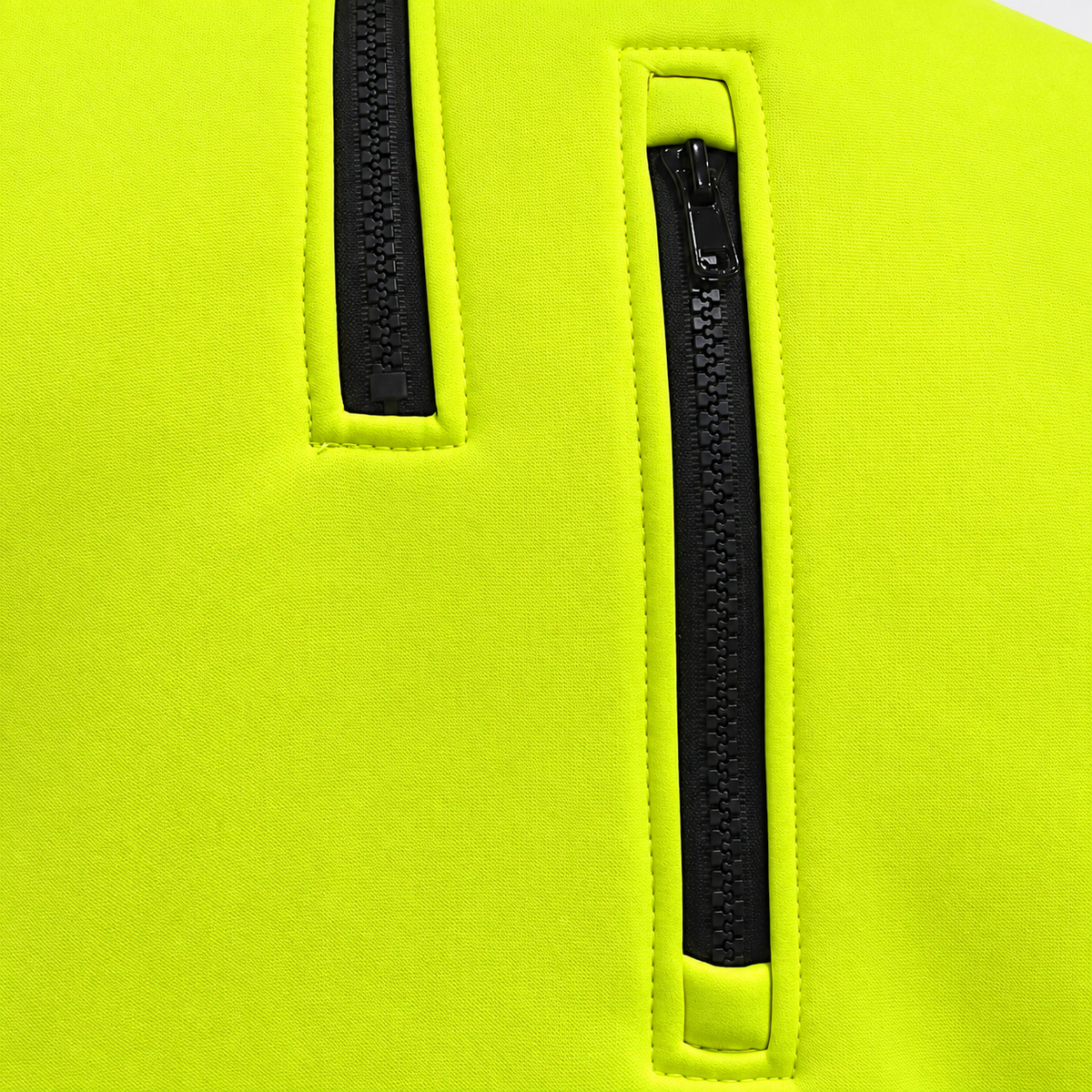 The sw-04 yellow black - showing front chest zipper pocket 