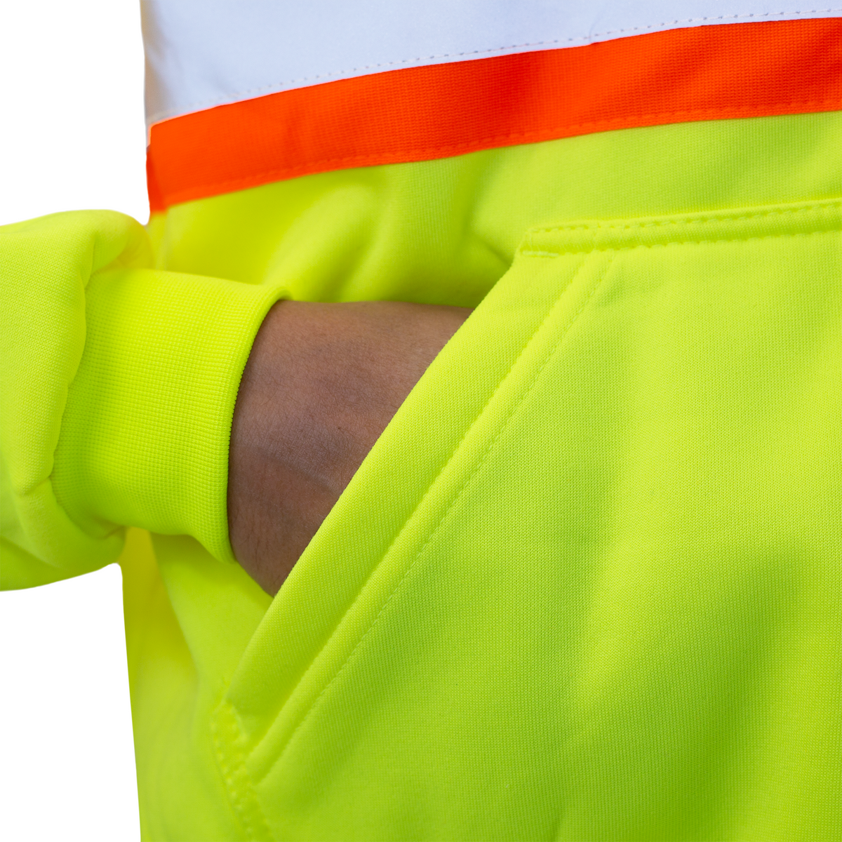 Hi-Vis X-Back Two Tone Safety Hooded Sweatshirt with Reflective Stripes