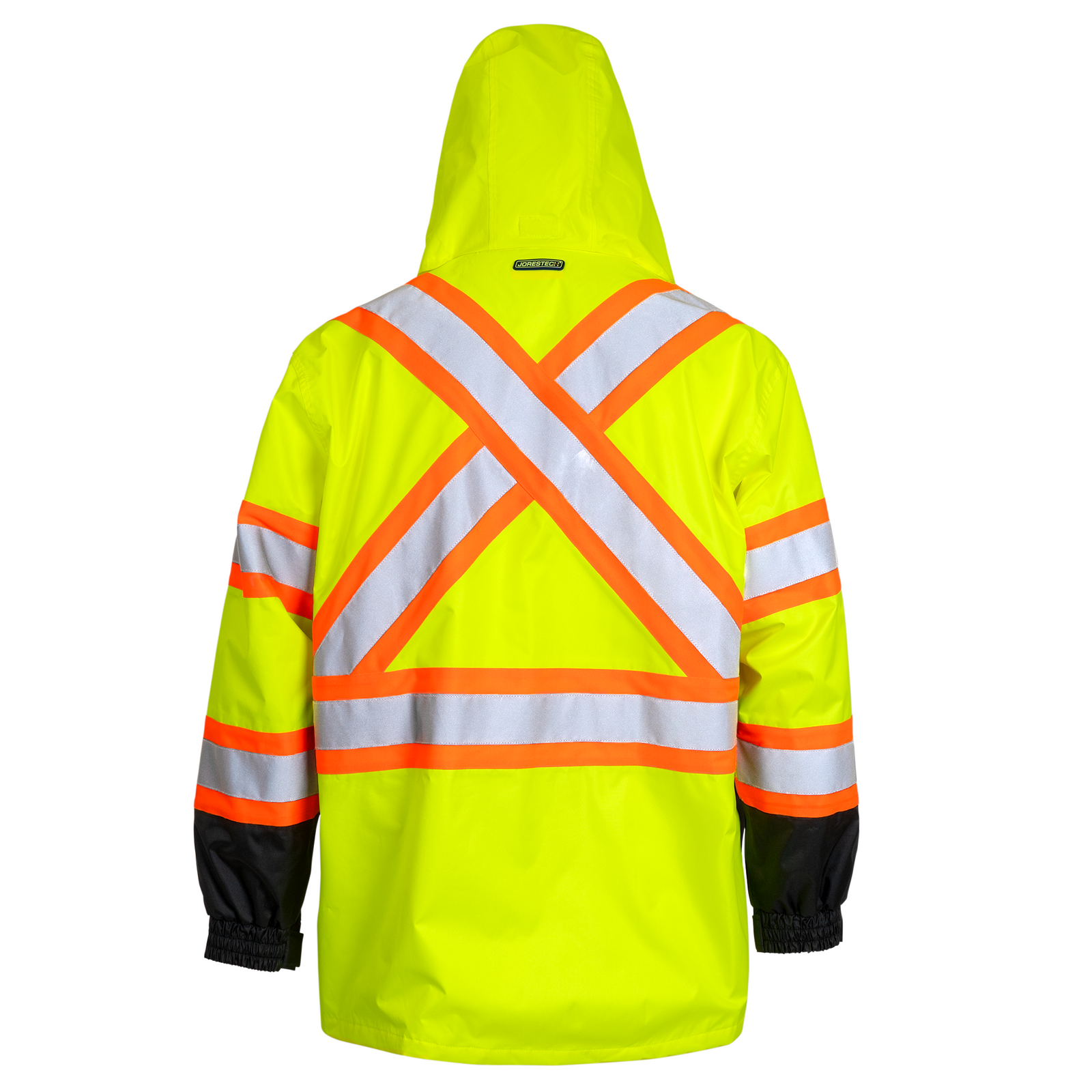 Yellow rain jacket ANSI and CSA compliant 