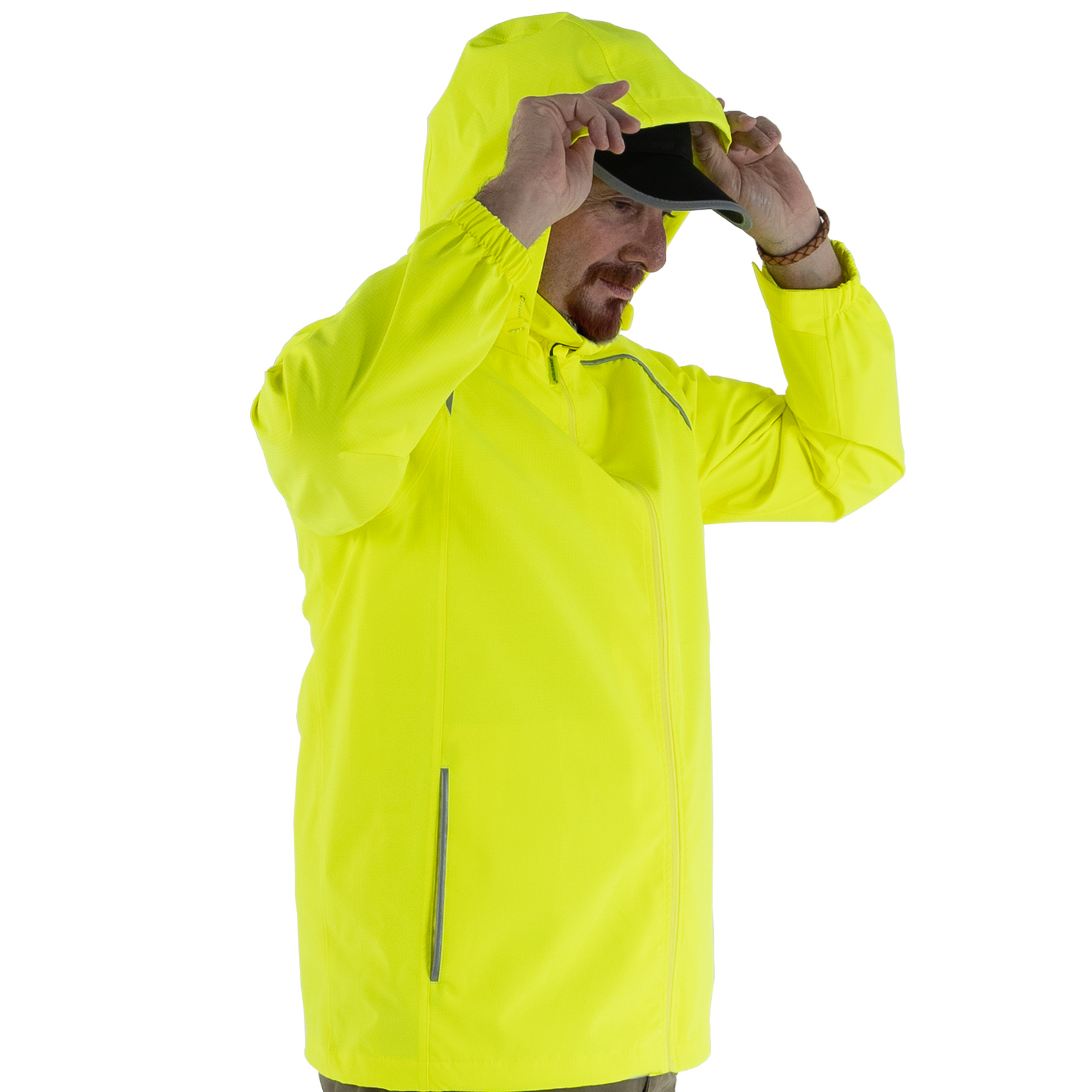 Hi Vis Waterproof Ripstop Jacket with Reflective Heat Transfer Tapes