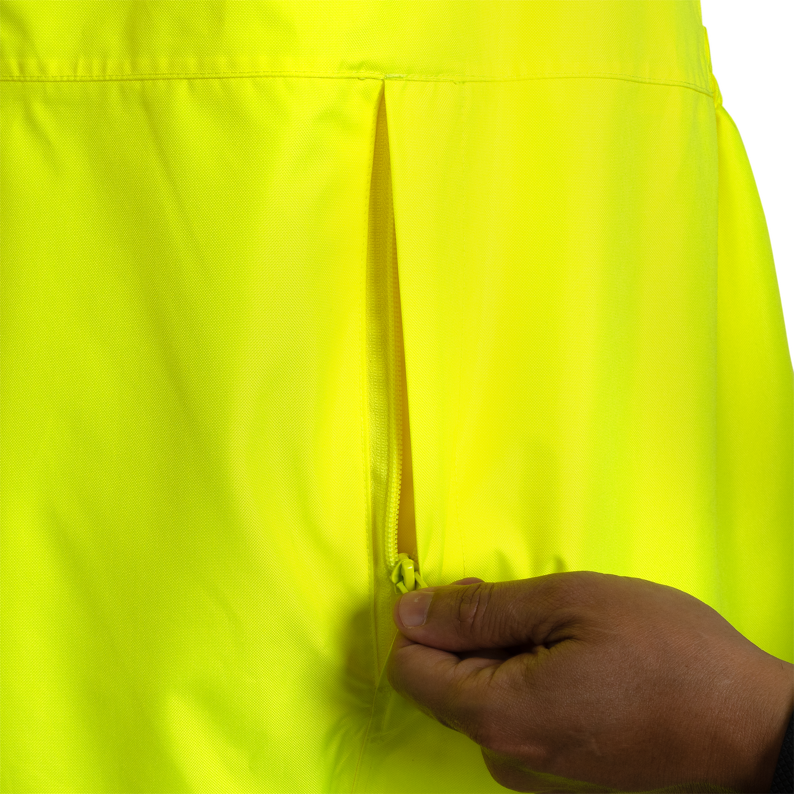 Hi vis Safety overall work pants with zippered pockets