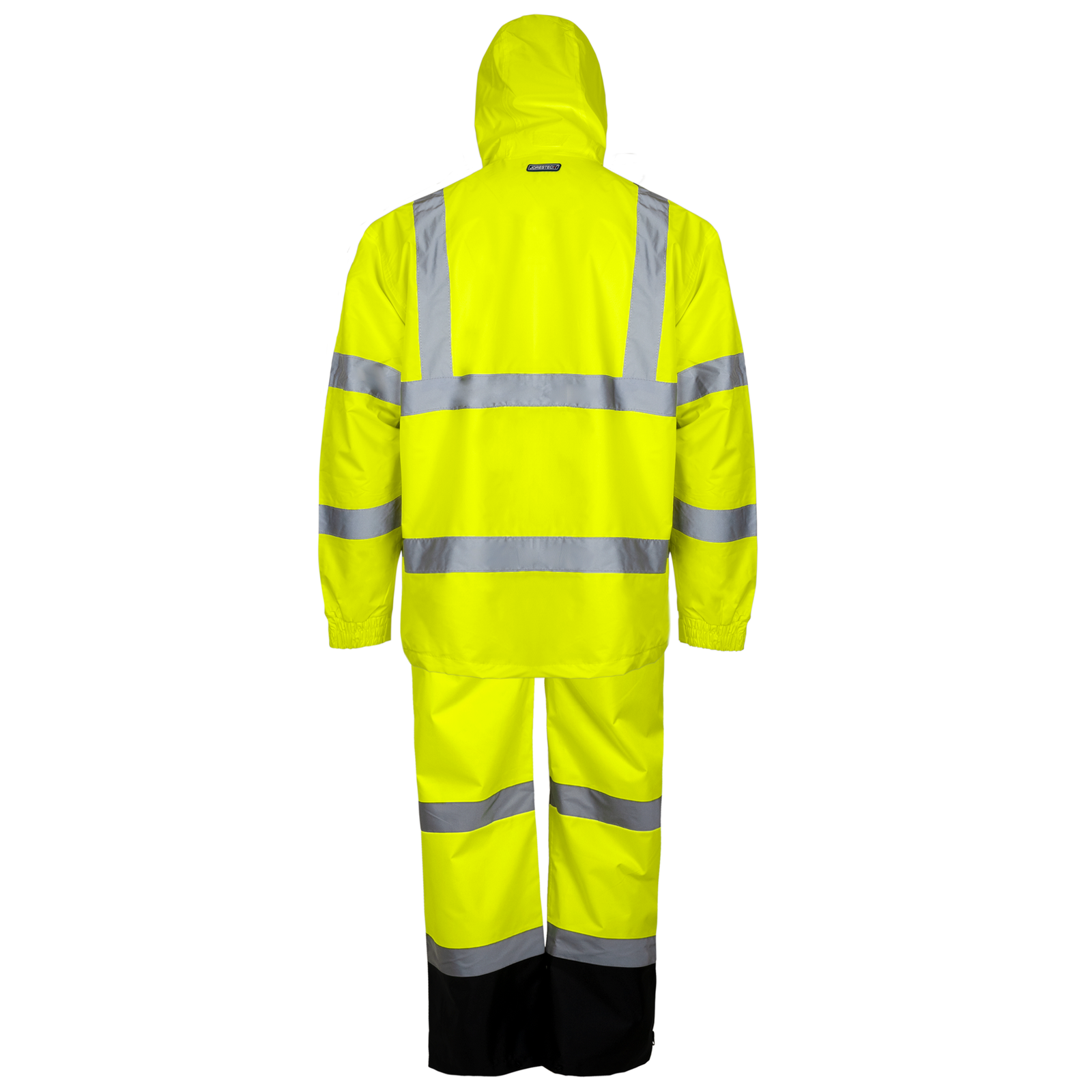 HI- visibility waterproof safety rain set overall pants and jacket with reflective strips