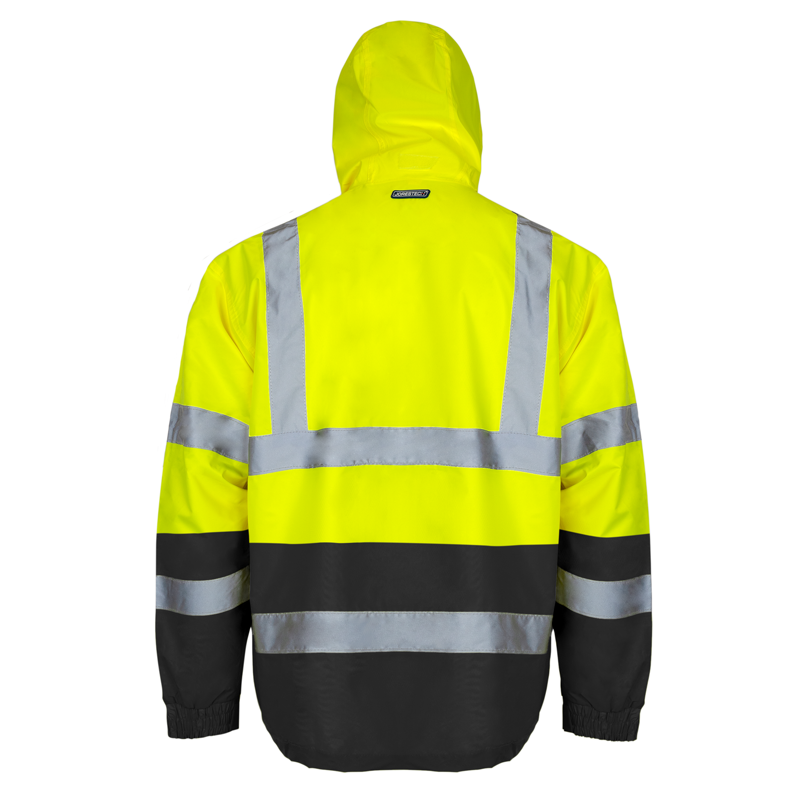 Hi-Vis Yellow/Black Rain Jacket with 2
