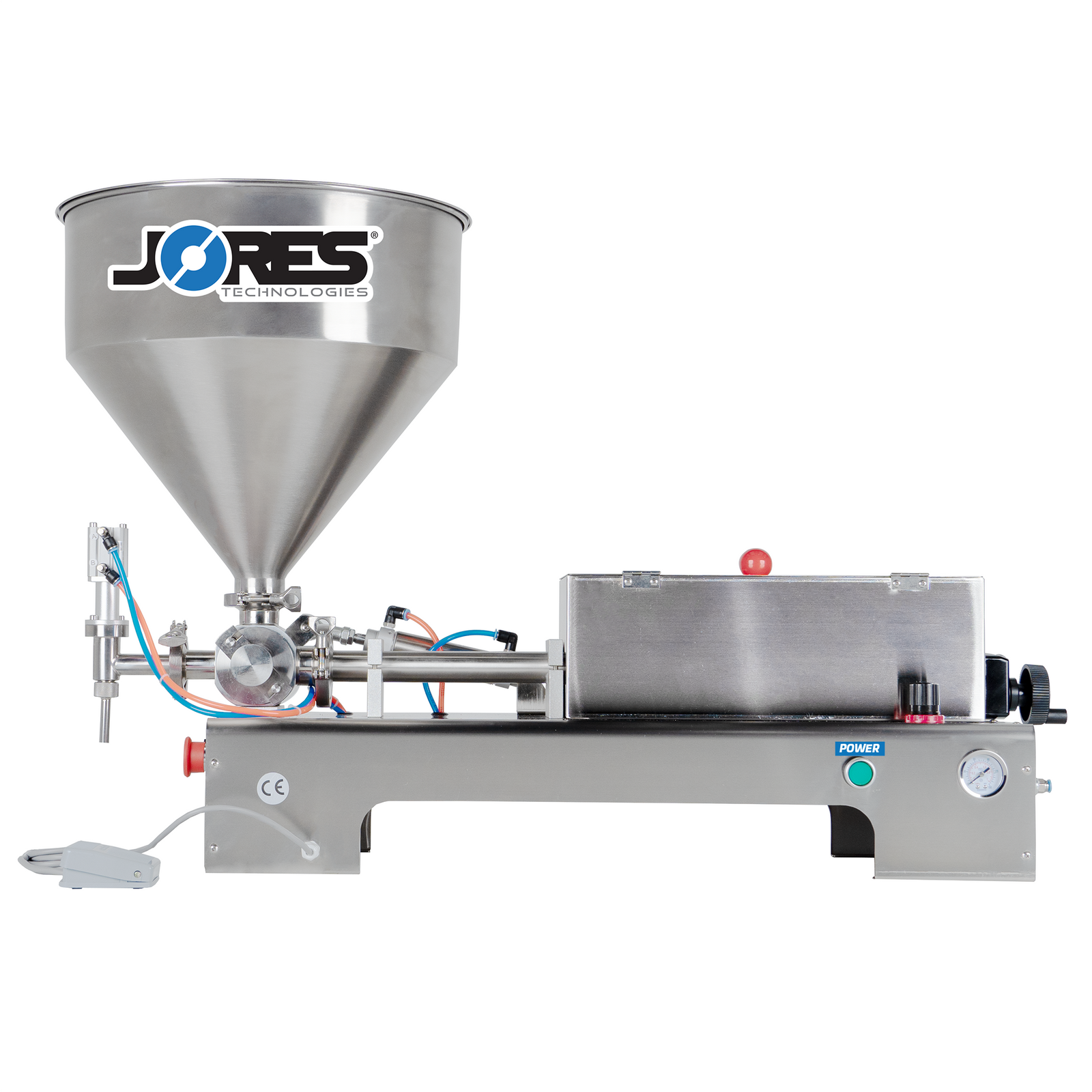 Container With Pitson Tabletop Machine for Filling Thick Liquids and Pastes into Containers ...