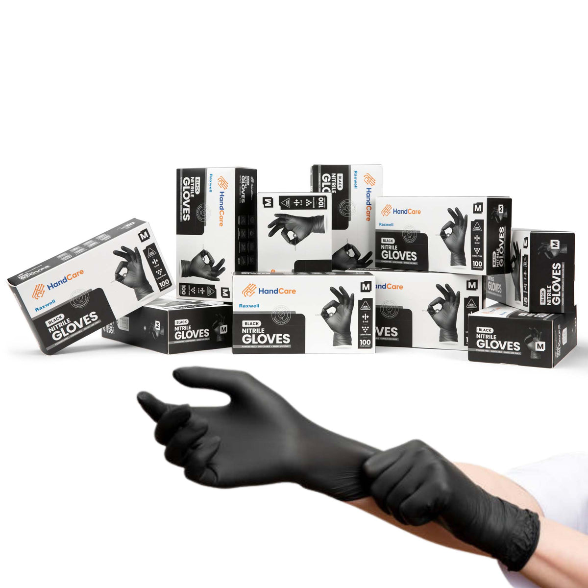 HandCare Black Nitrile  Exam Grade, Powder Free (6 Mil) 1000 Gloves