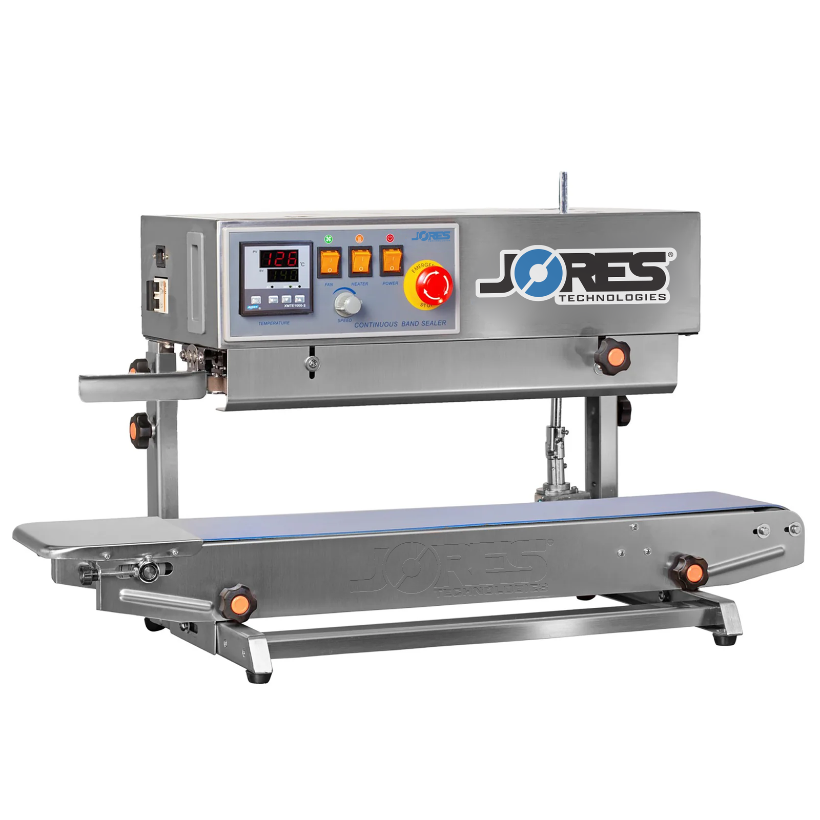 Stainless steel left to right continuous band sealer  for vertical and horizontal bag sealing applications.
