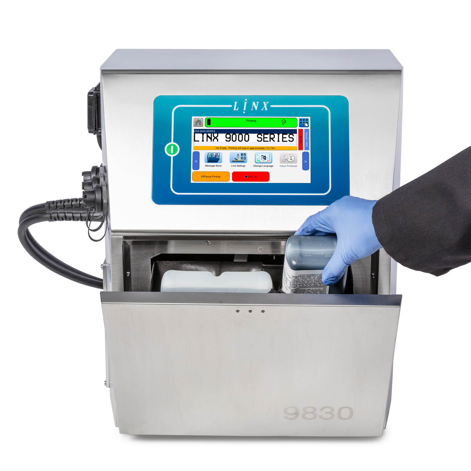LINX Continuous inkjet printer 9800 series ink placement