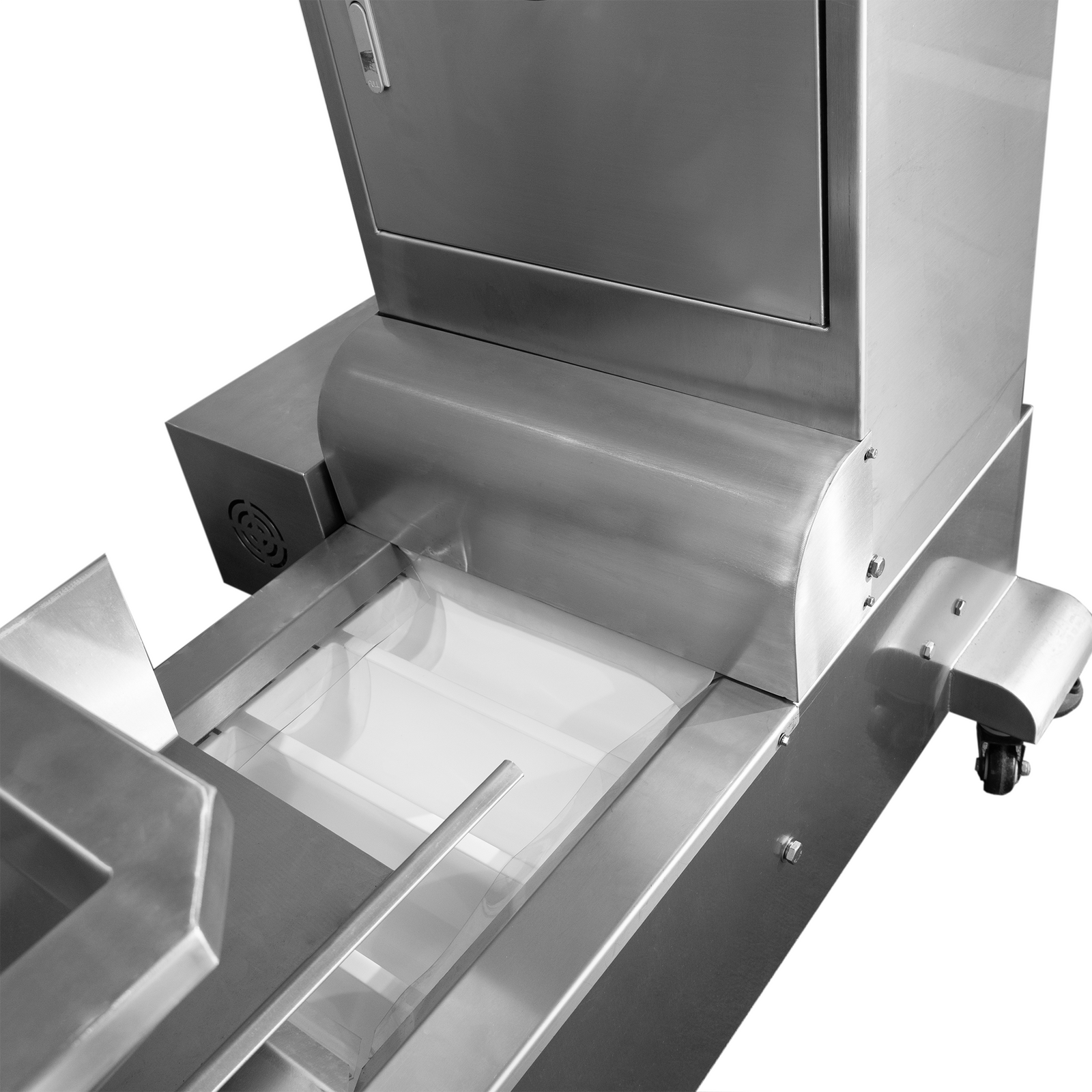 Stainless Steel Motorized Bucket Elevator with a vibrating feeder