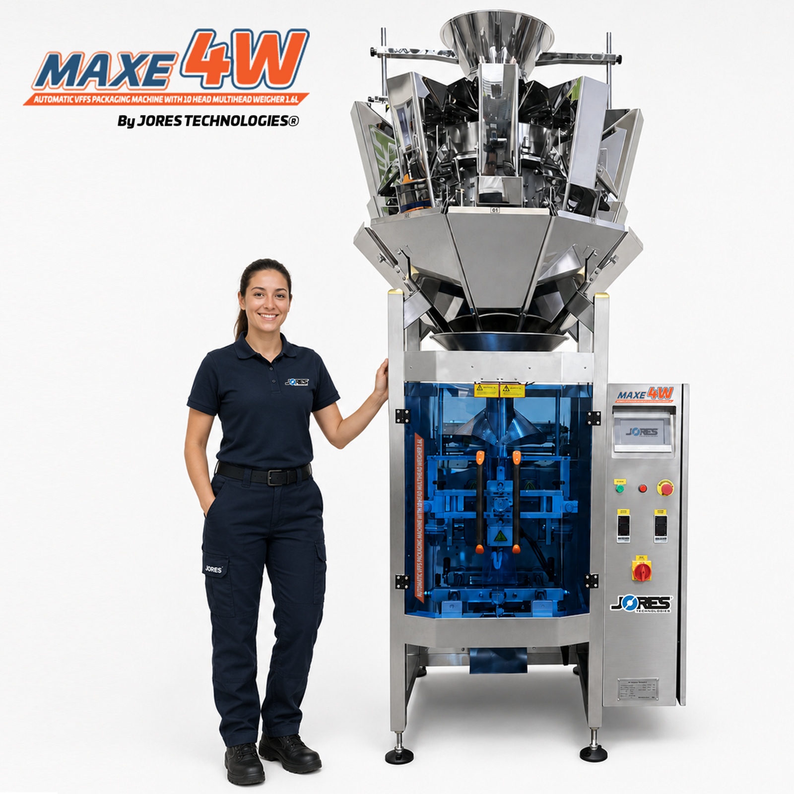 Automatic VFFS Packaging Machine with 10 Head Multihead Weigher 1.6L MAXE-4-W