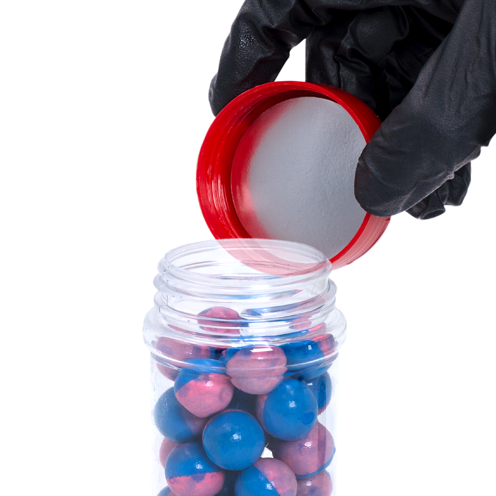 One piece induction liner for PET and PVC positioned in a plastic cap before been sealed