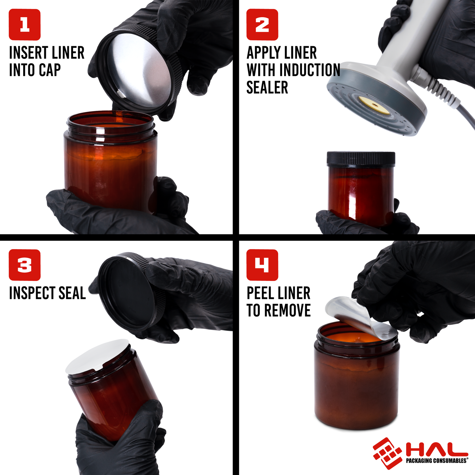 How to seal a plastic container with an induction liner using a manual induction sealer. 