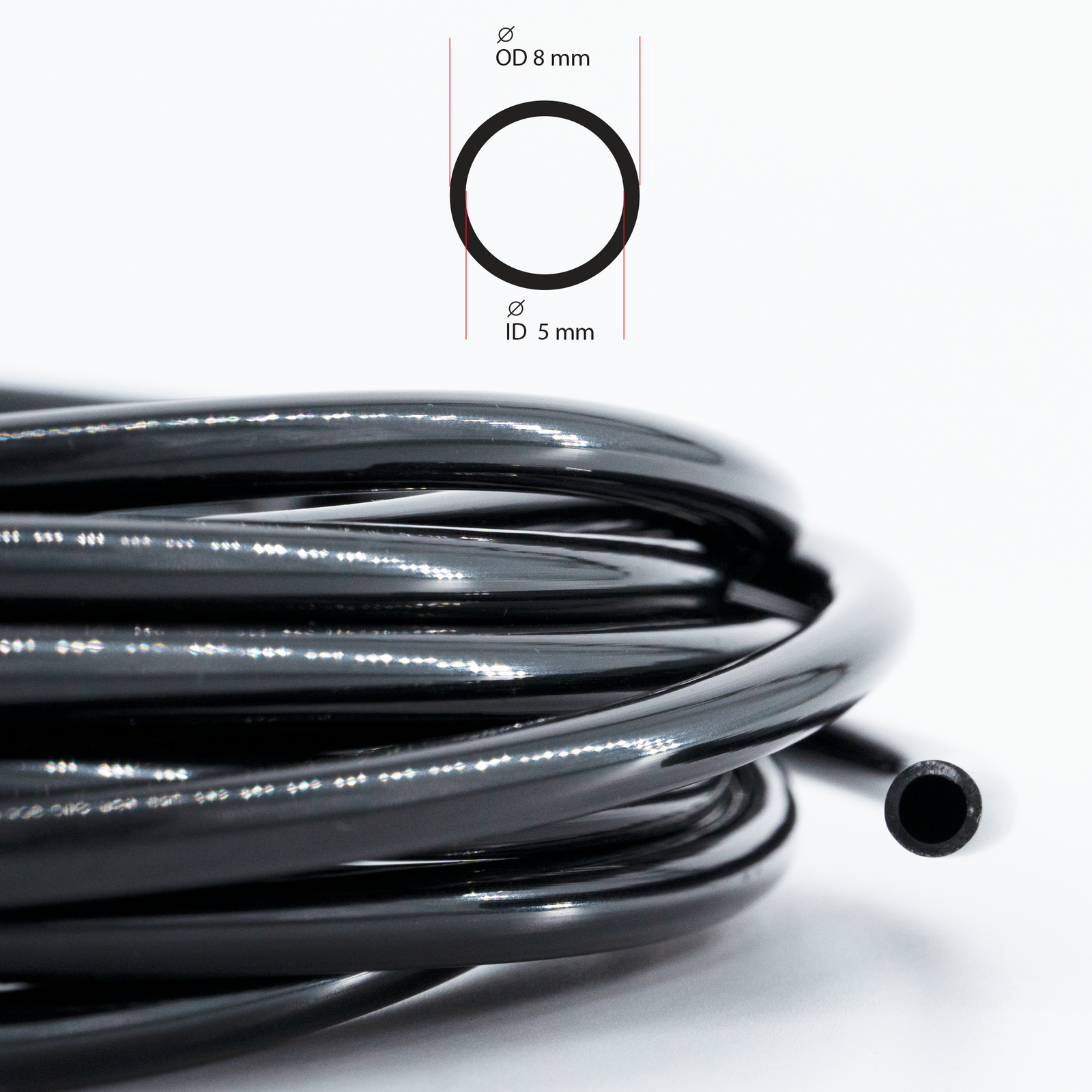 Polyurethane pneumatic black tubing