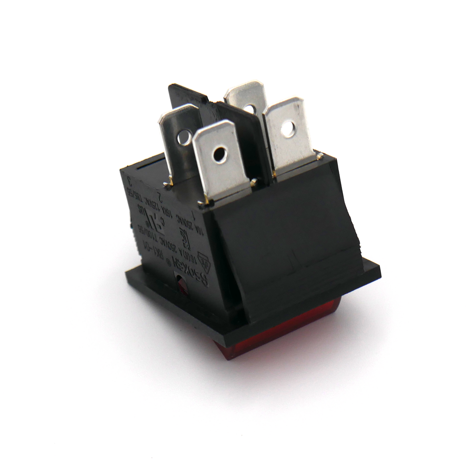 Red rocker switch used for power control on/off