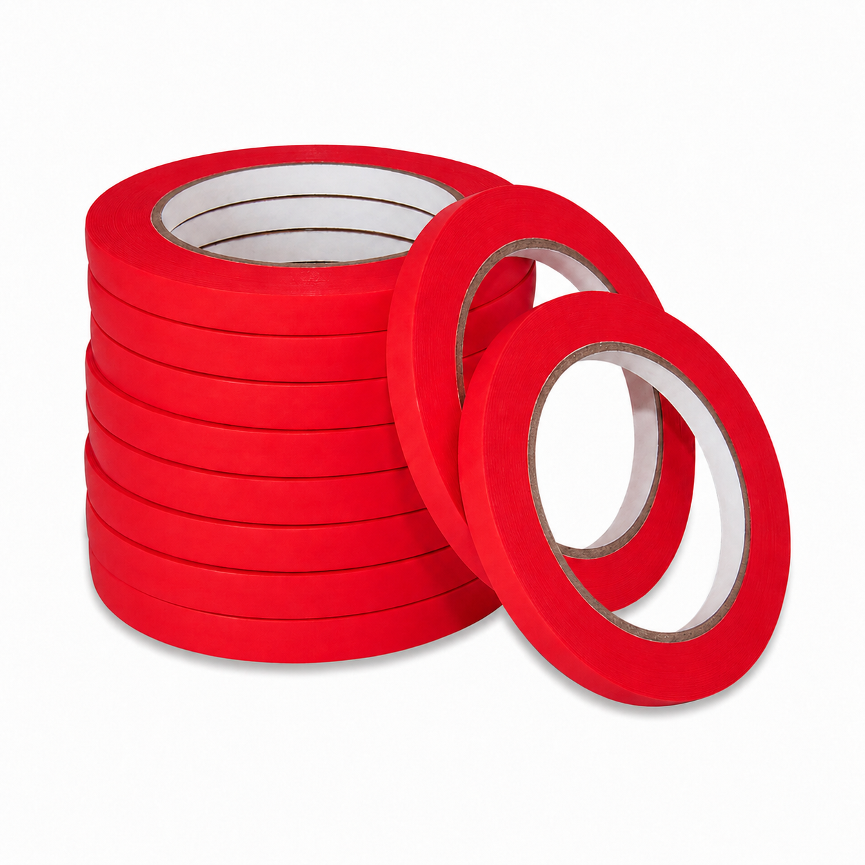Pack of 10 bag closer tape rolls color red