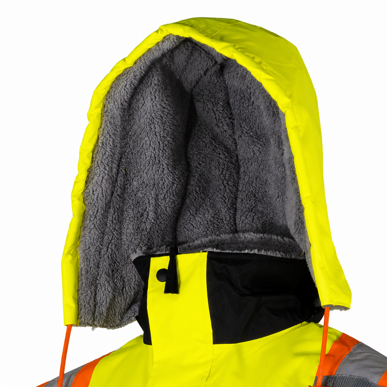 Hi-Vis X-Back Two-Tone Safety Bomber Jacket with Sherpa Faux Fleece