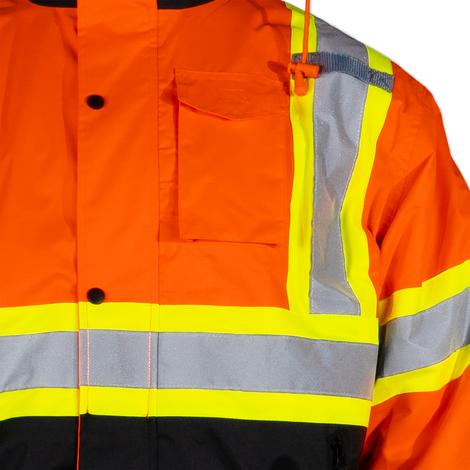 Hi-Vis X-Back Two-Tone Safety Bomber Jacket with Sherpa Faux Fleece