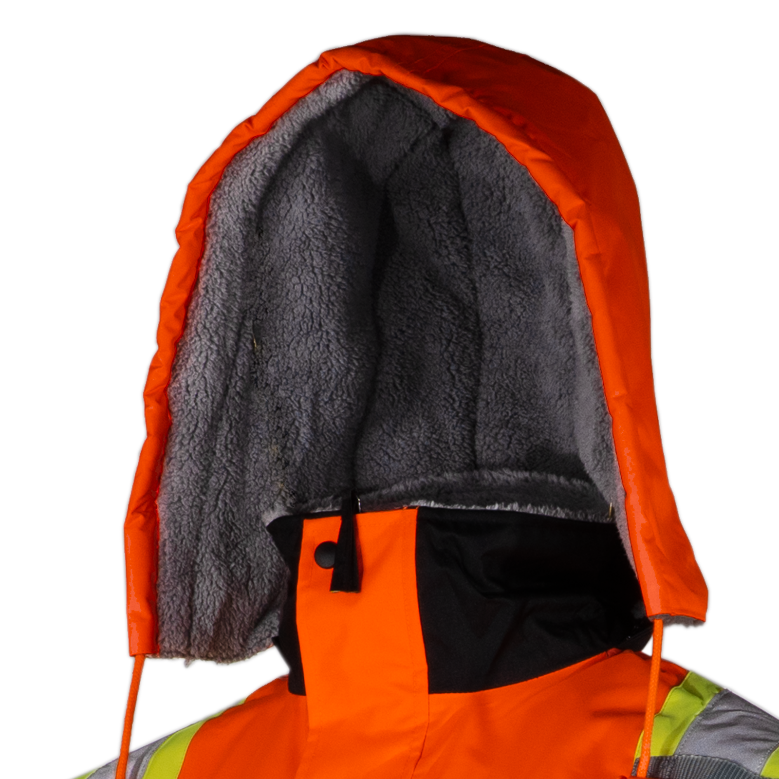 Hi-Vis X-Back Two-Tone Safety Bomber Jacket with Sherpa Faux Fleece