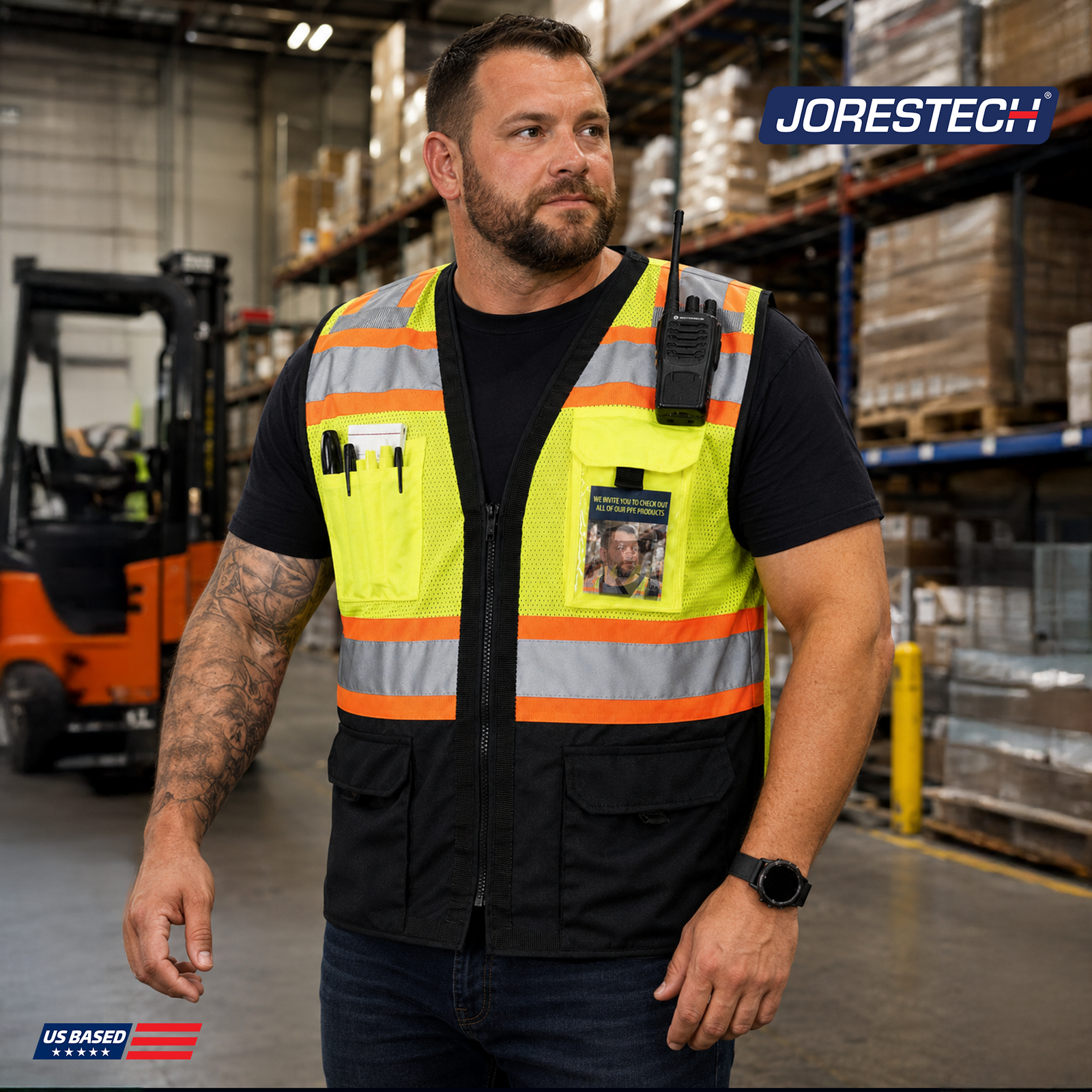 High Visibility Safety Vest Multi-Pocket Reflective Work Vest S-VL-13