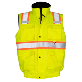 Hi-Vis Two Tone Fleece Insulated Safety Vest with Reflective Strips