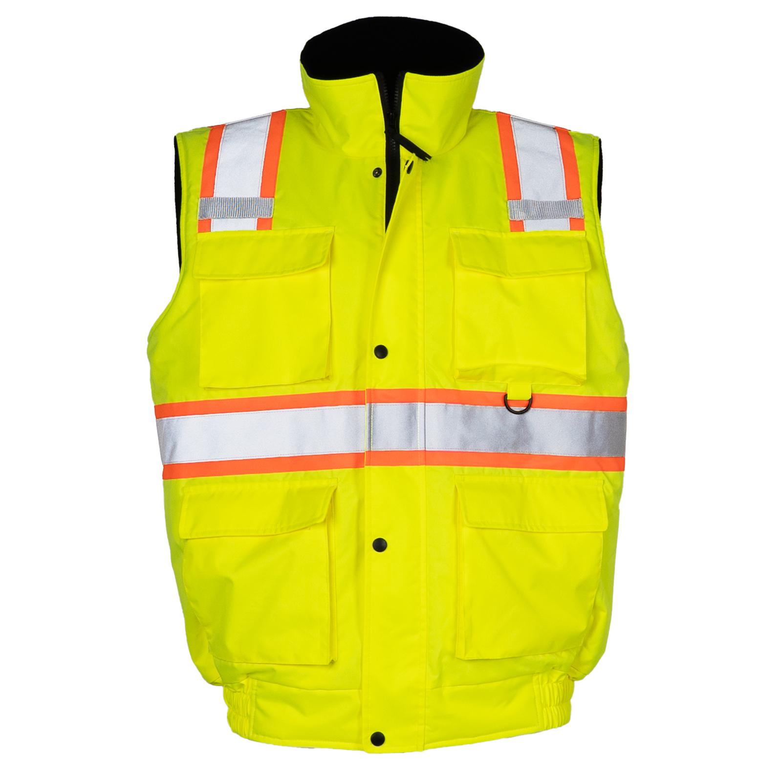 Hi-Vis Two Tone Fleece Insulated Safety Vest with Reflective Strips